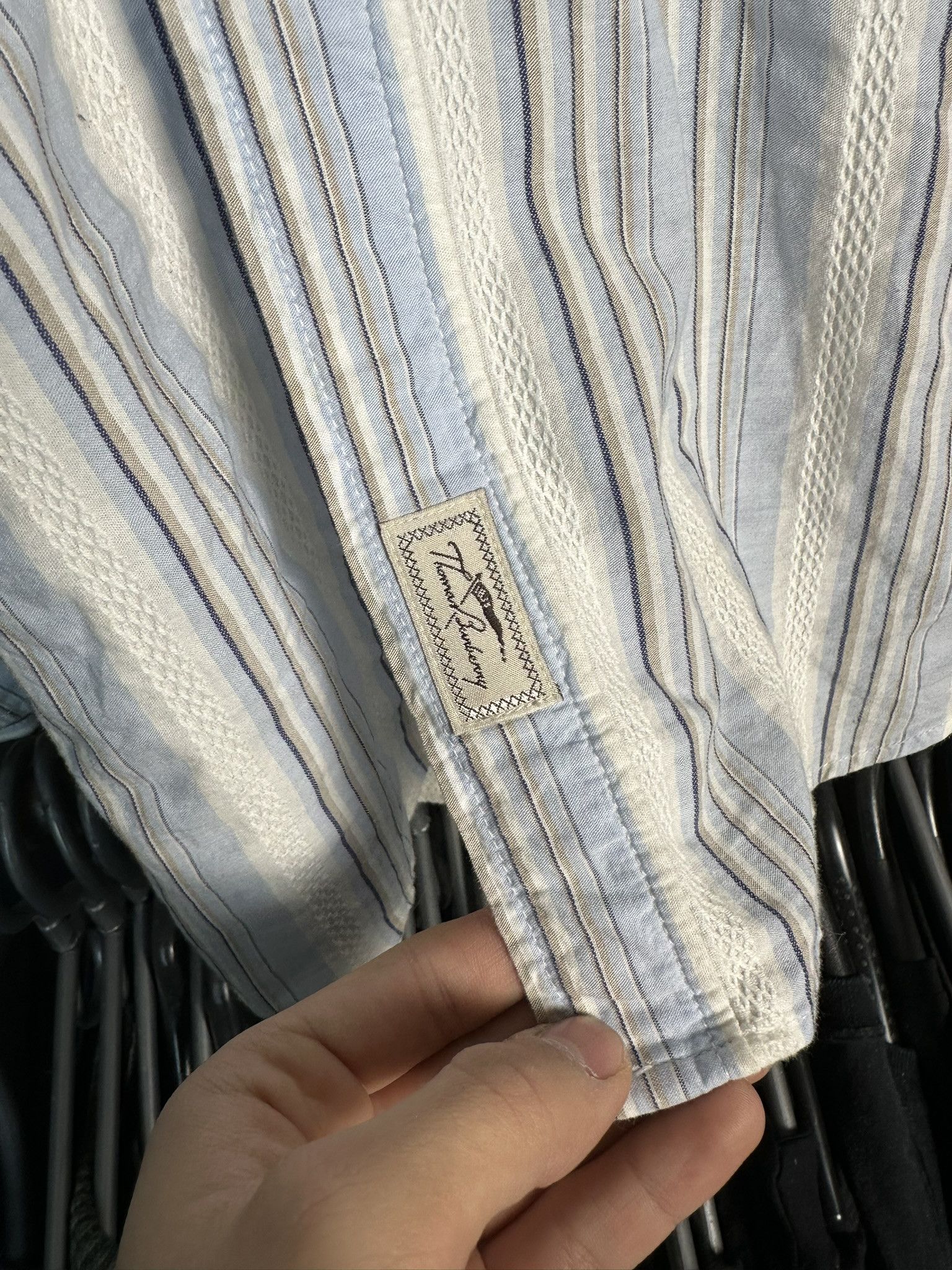 Burberry Vintage Thomas Burberry Stripped Button Up Shirt Size US L / EU 52-54 / 3 - 7 Thumbnail