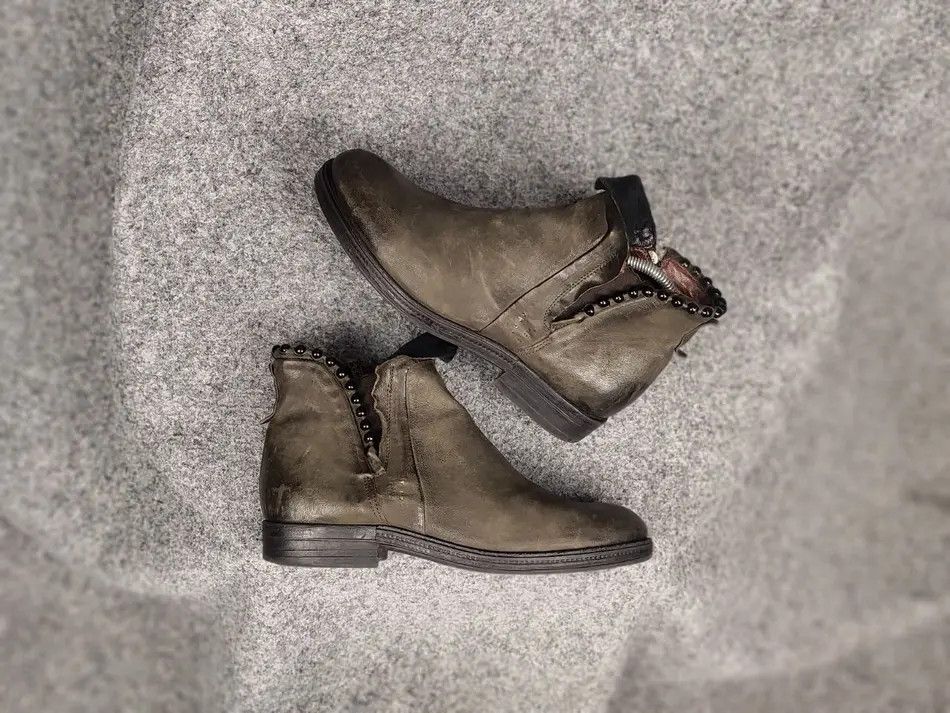 A.S.98 A.S.98 Airstep Design Swamp green Ankle Zip Leather Boots Size US 10 / IT 40 - 1 Thumbnail