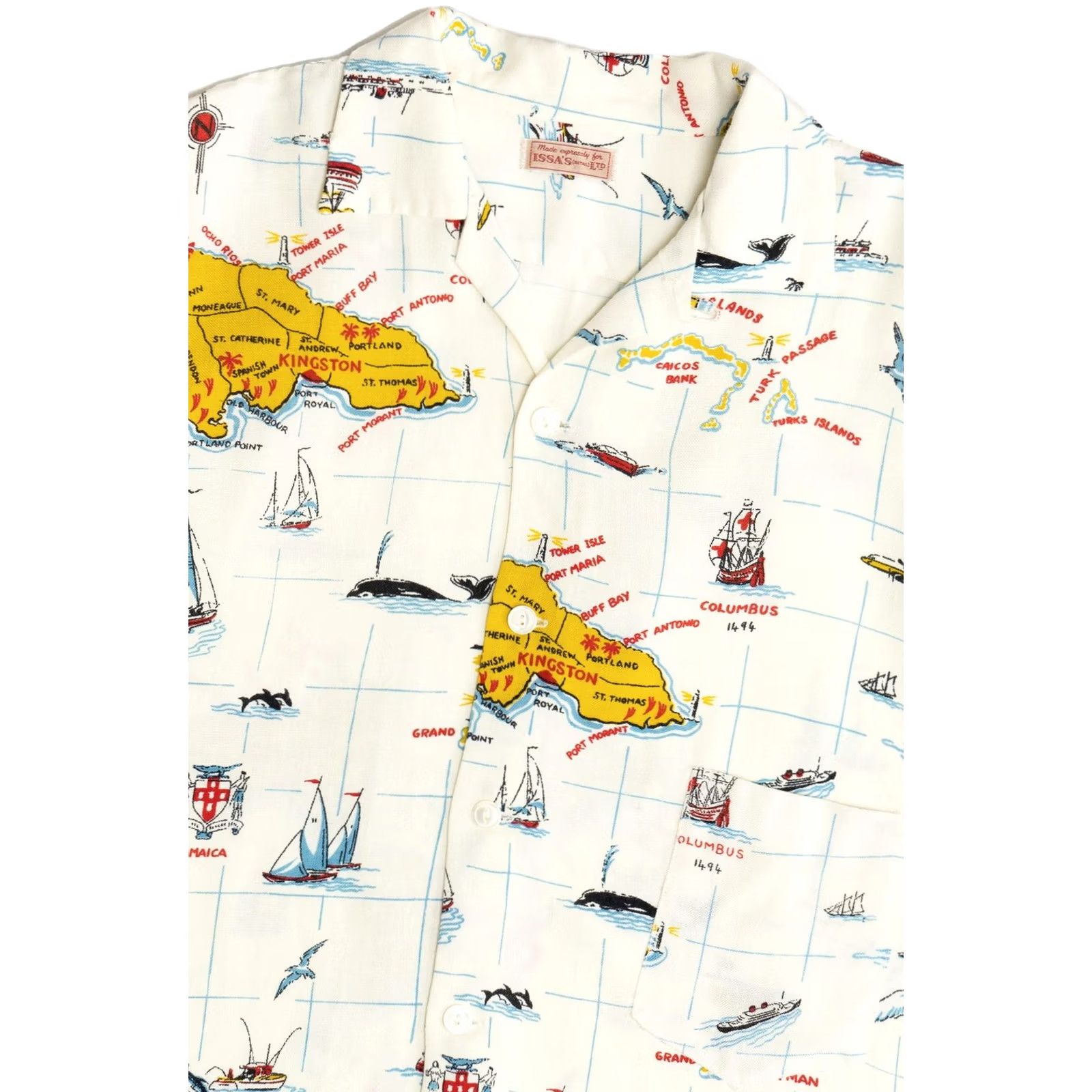 Nautica Rare Vintage Hawaiian Shirt Loop Issa's Jamaica Nautical Map 2XL White Mens Shirt Size US XXL / EU 58 / 5 - 2 Thumbnail
