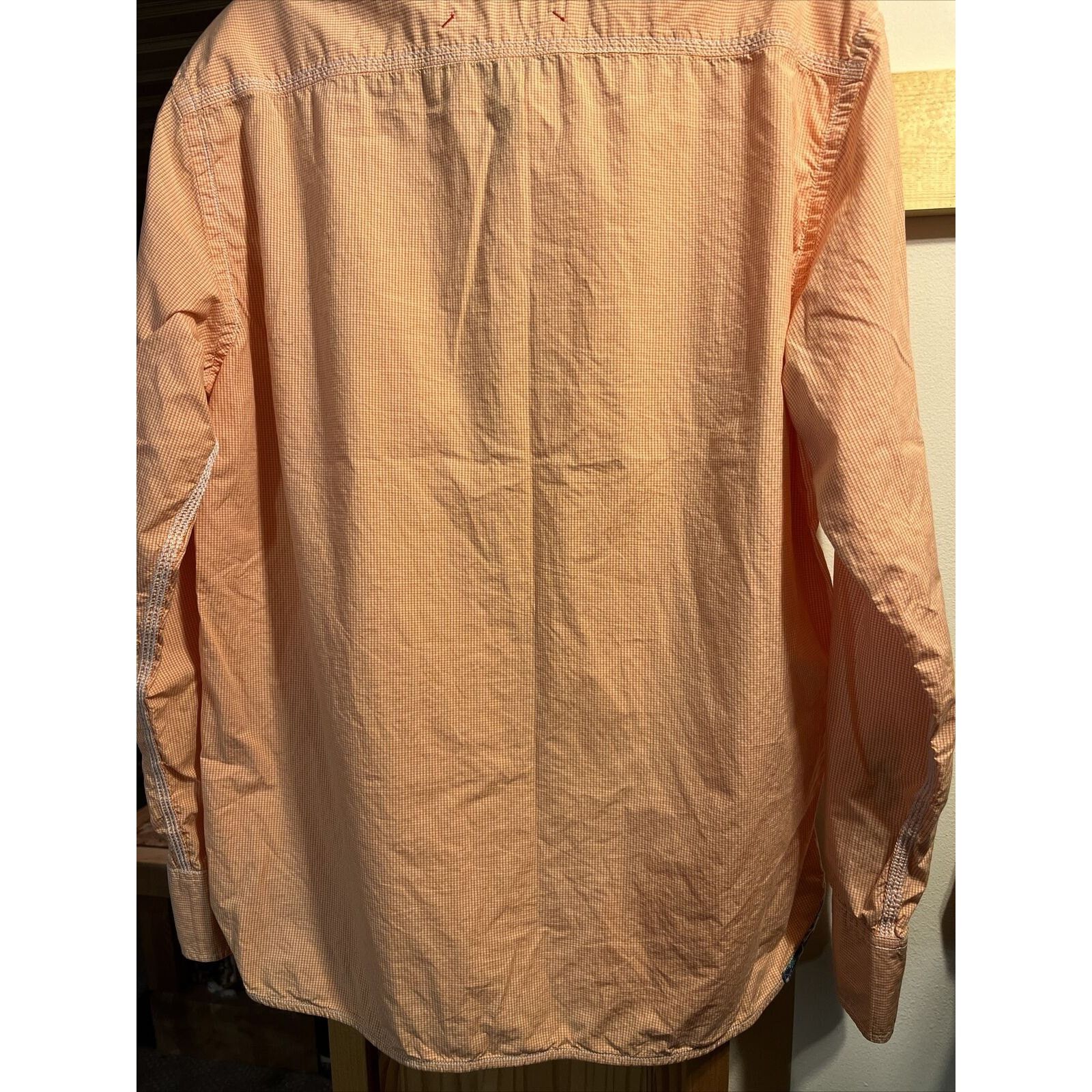 Robert Graham Robert Graham Men’s M Orange Check LS Button Up Cotton Shirt Size US M / EU 48-50 / 2 - 13 Thumbnail