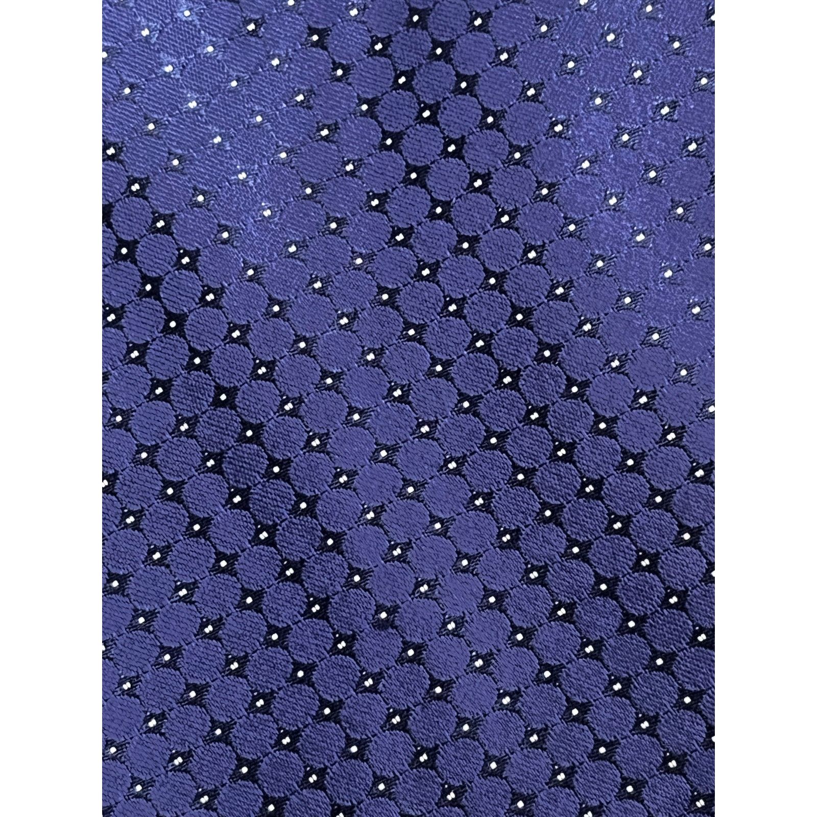 Michael Kors Michael Kors Designer Blue 100% Silk Basketweave Pattern Tie Size ONE SIZE - 4 Thumbnail