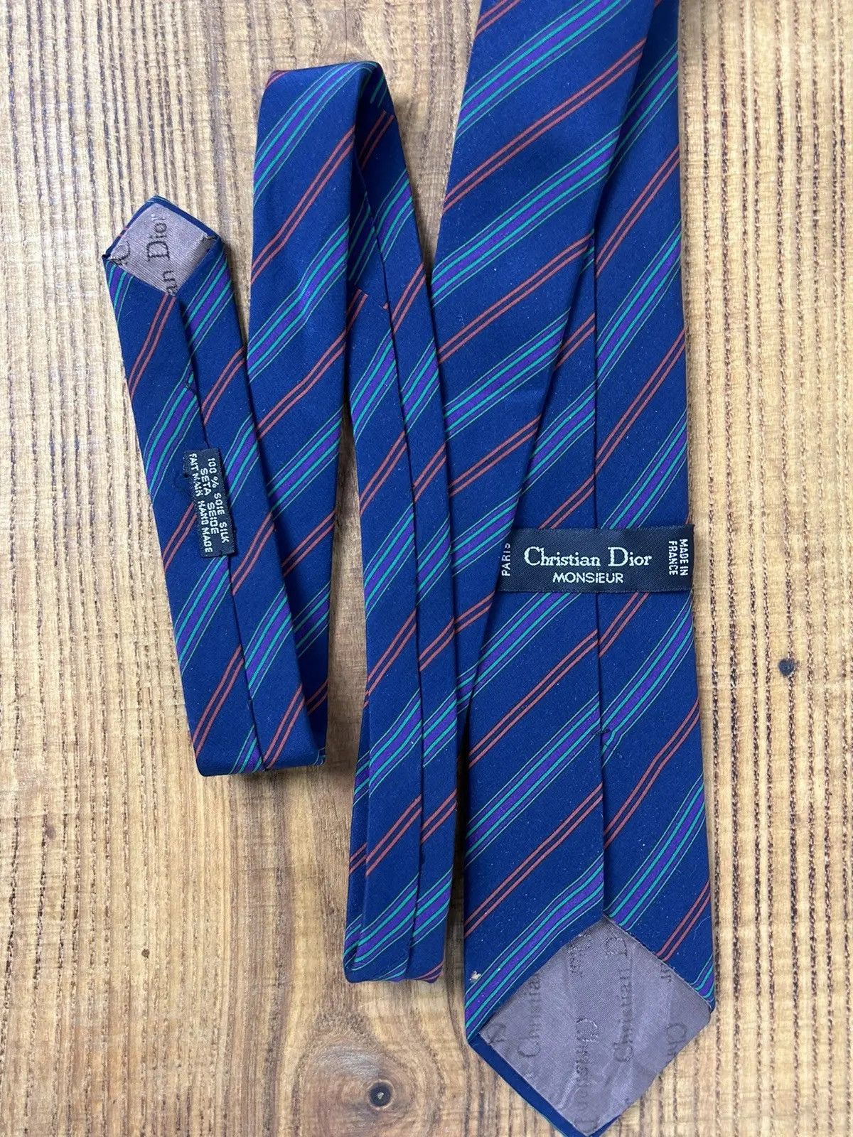 Christian Dior Monsieur Vintage Christian Dior Monsieur Striped Tie Size ONE SIZE - 1 Thumbnail