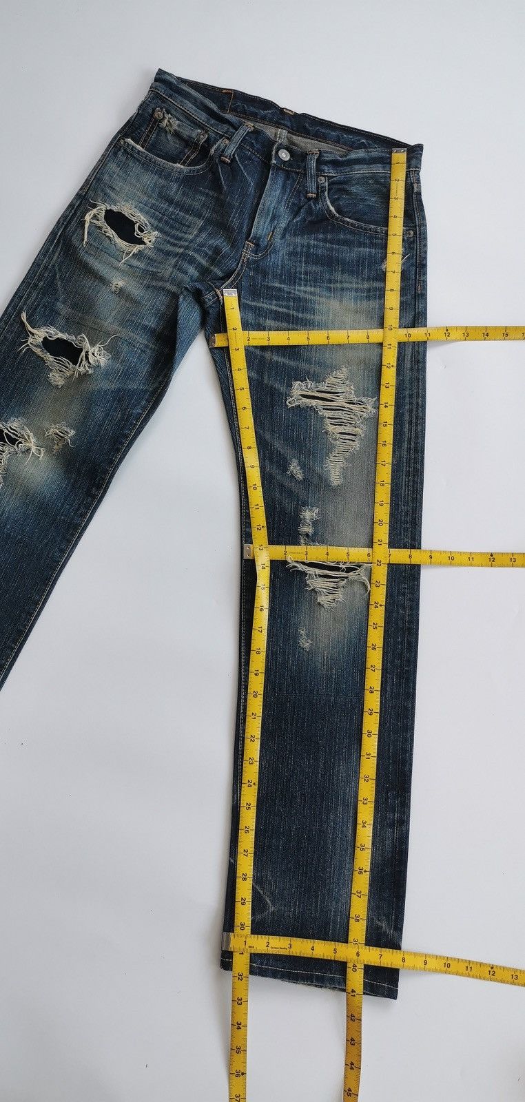 Edwin Edwin Extra Extreme 503RVS Patchwork Ripped Denim Jeans Size US 29 - 14 Thumbnail