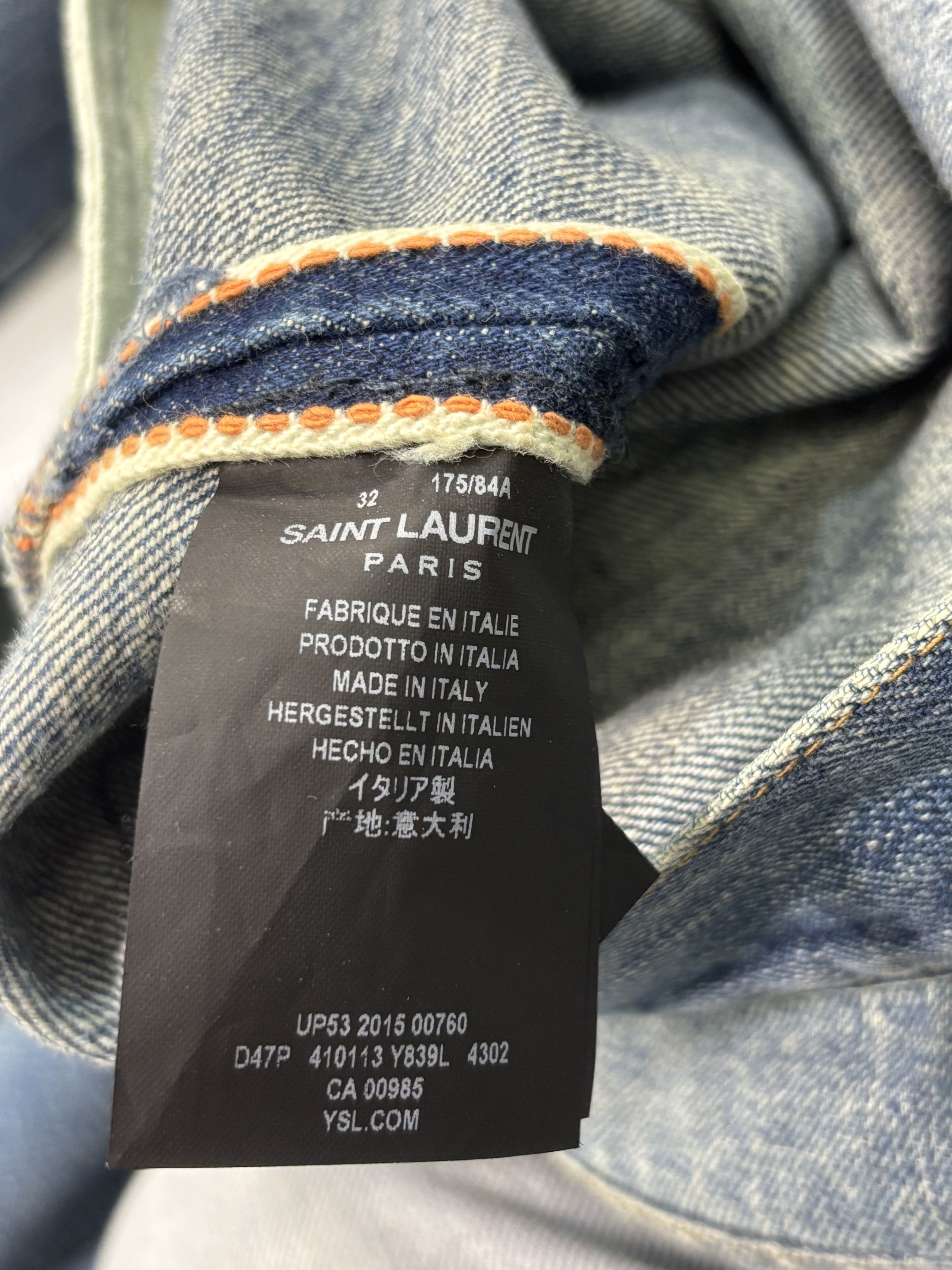 Saint Laurent Paris Saint Laurent Distressed Blue Pants Size US 32 / EU 48 - 3 Thumbnail