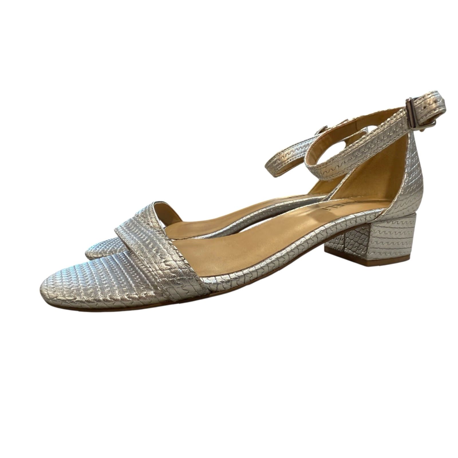 VANELI Vaneli Women’s Sandal Size 8 M Silver Ankle Strap Heels Dressy Strappy Leather Shoes Womens Size M / US 6-8 / IT 42-44 - 4 Thumbnail