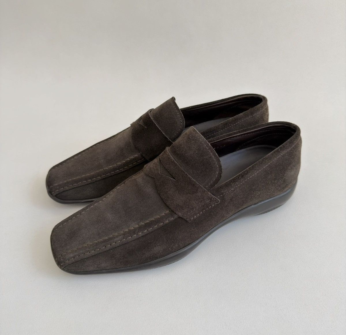Prada Brown Suede ‘Square Toe’ Loafers Size US 8 / EU 41 - 13 Thumbnail