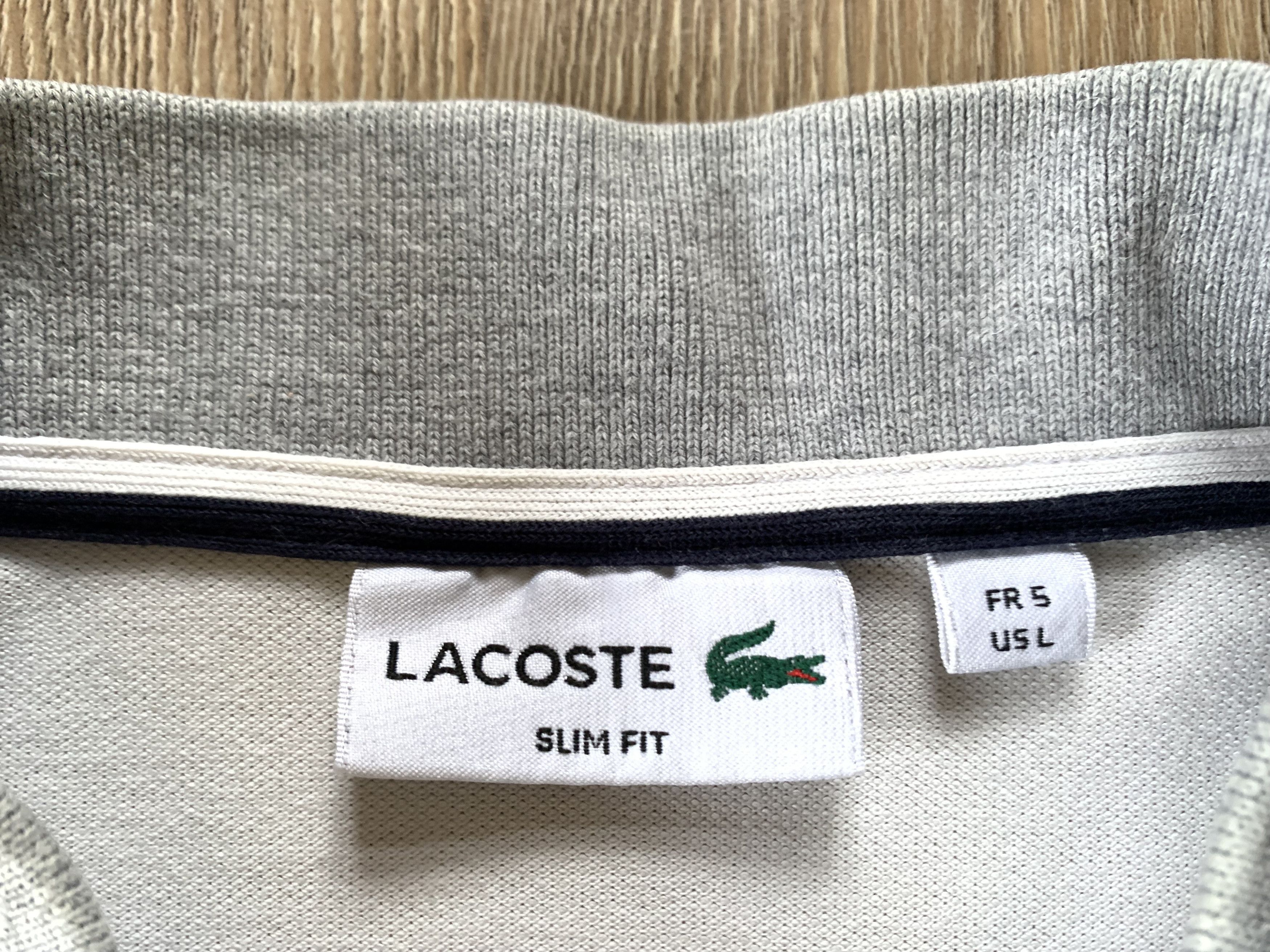 Lacoste × Vintage Vintage Lacoste Slim Fit White Grey Polo T Shirt Size US L / EU 52-54 / 3 - 6 Thumbnail