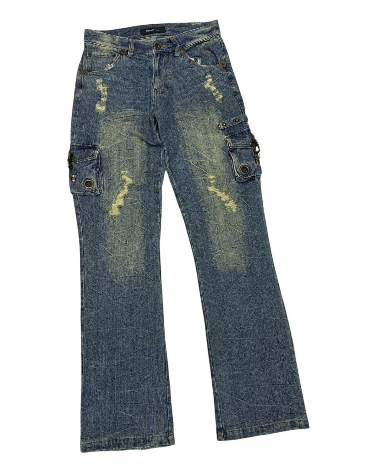 Hysteric Glamour × In The Attic × Junya Watanabe Vintage IN THE ATTIC Punk Bondage Multi Pocket Cargo Jeans Size US 29 - 7 Thumbnail