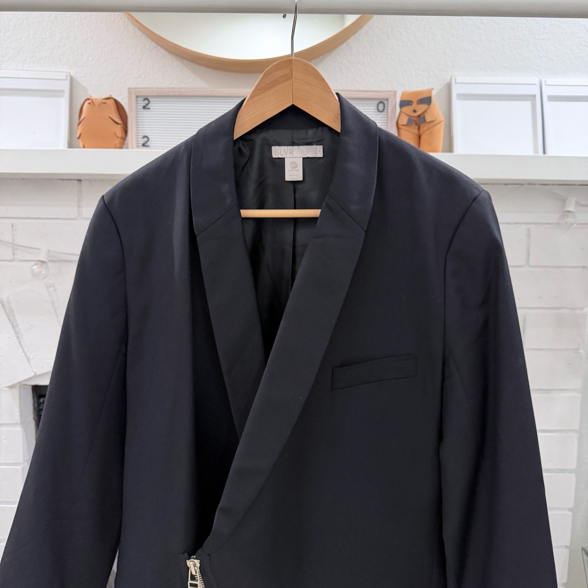 Adidas Vintage Adidas X SLVR Diagonal Zip Blazer / Sport Coat Size 40R - 2 Thumbnail