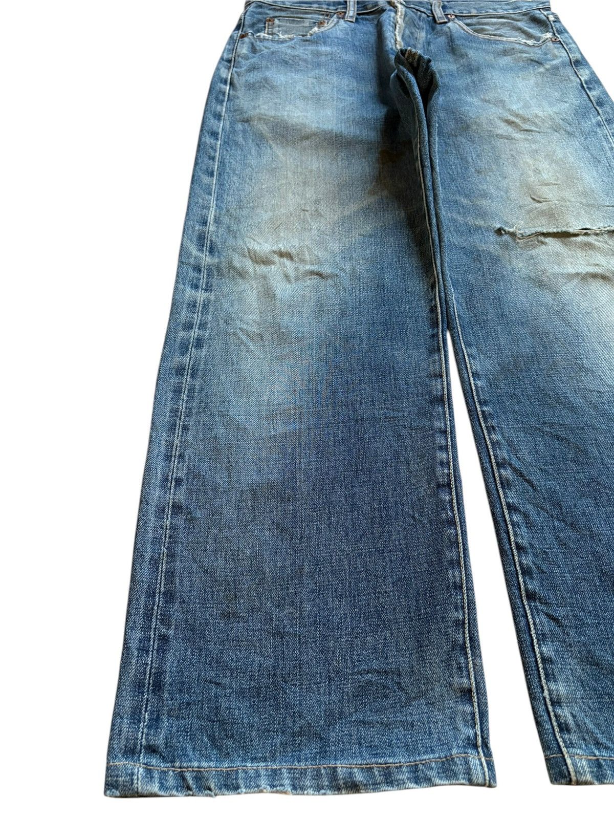 Japanese Brand Vintage Japanese Salty Dog Selvedge Mud Wash Baggy Jeans Size US 33 - 7 Thumbnail