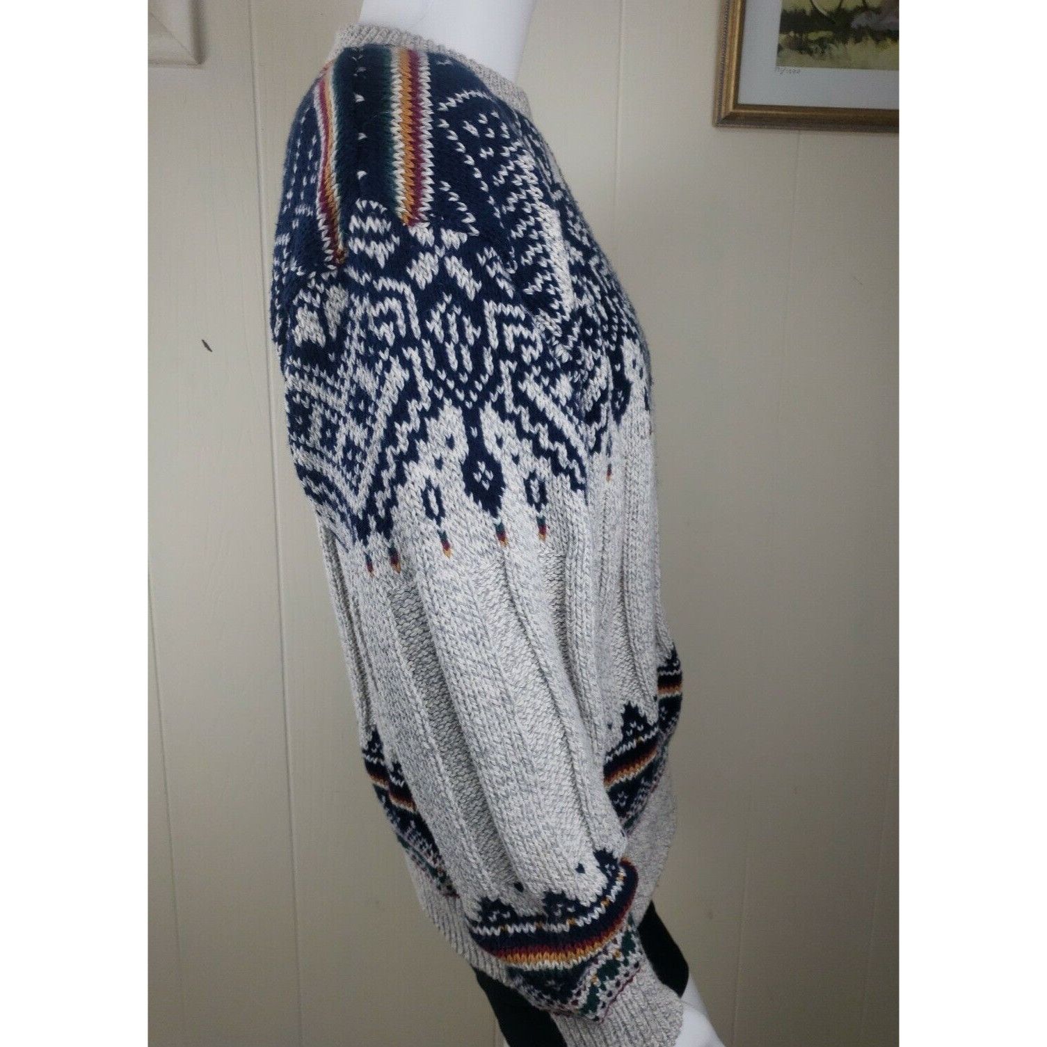 Other Vtg Fair Isle Ski Sweater Mens L USA Made Nordic Cotton Crew Size US L / EU 52-54 / 3 - 4 Thumbnail