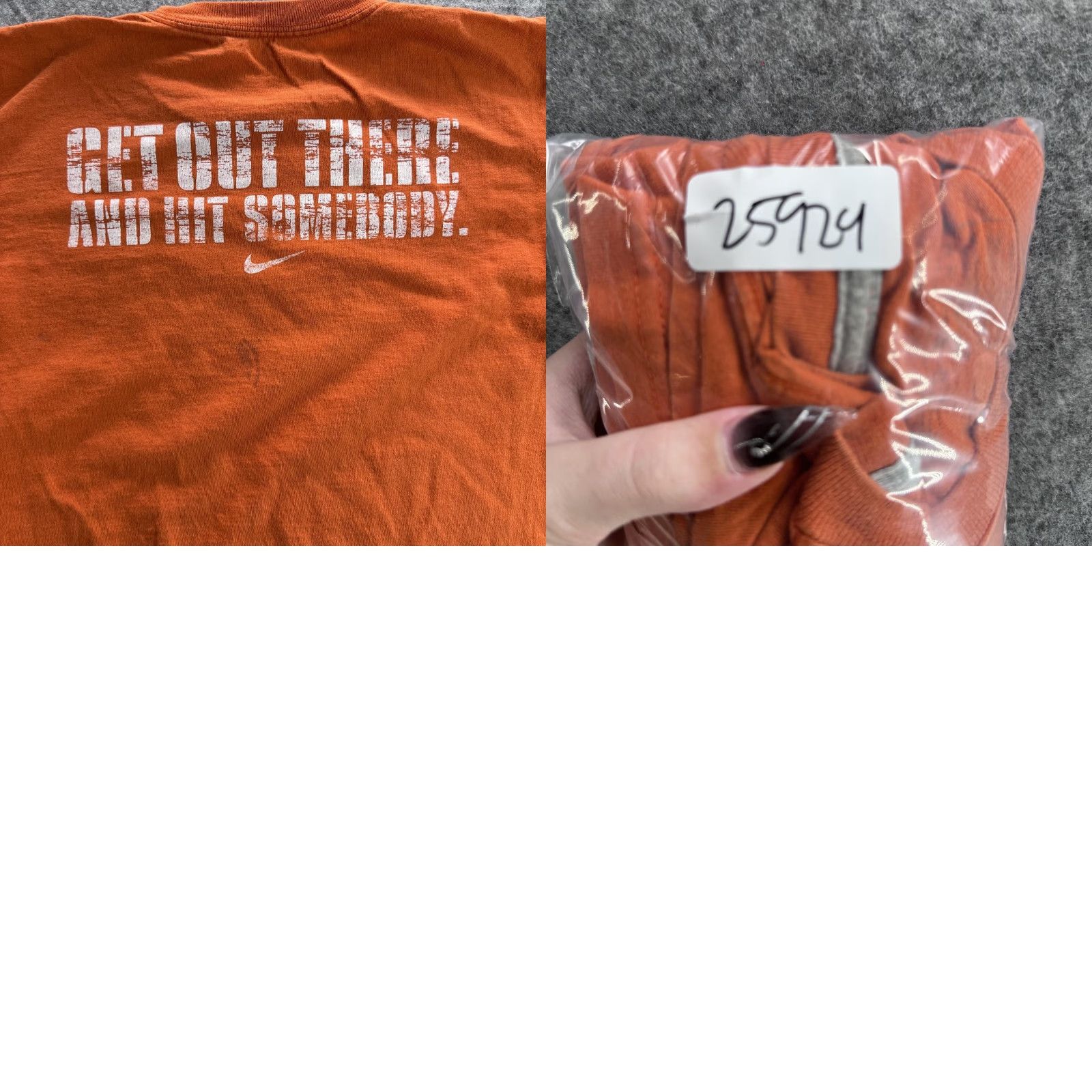 Nike VINTAGE Nike Shirt Mens Medium Orange Long Sleeve Football Graphic Swoosh Skulls Sports Mens Shirts Size US M / EU 48-50 / 2 - 8 Thumbnail