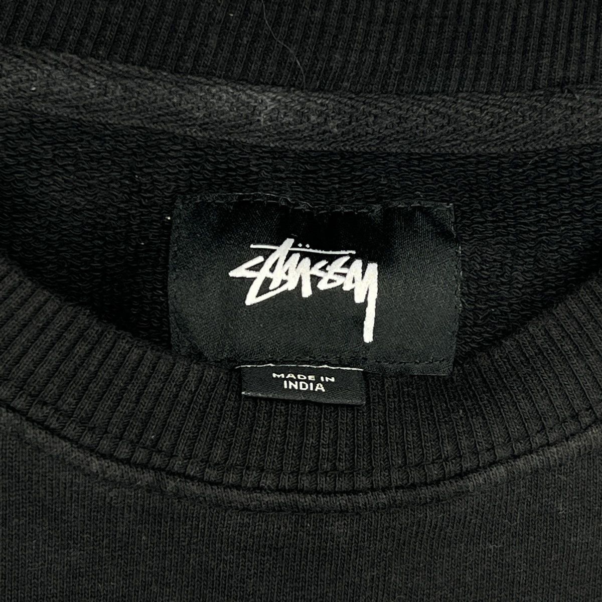 Designer Stussy Sweatshirt Crewneck Painted Black White Logo Size US M / EU 48-50 / 2 - 6 Thumbnail
