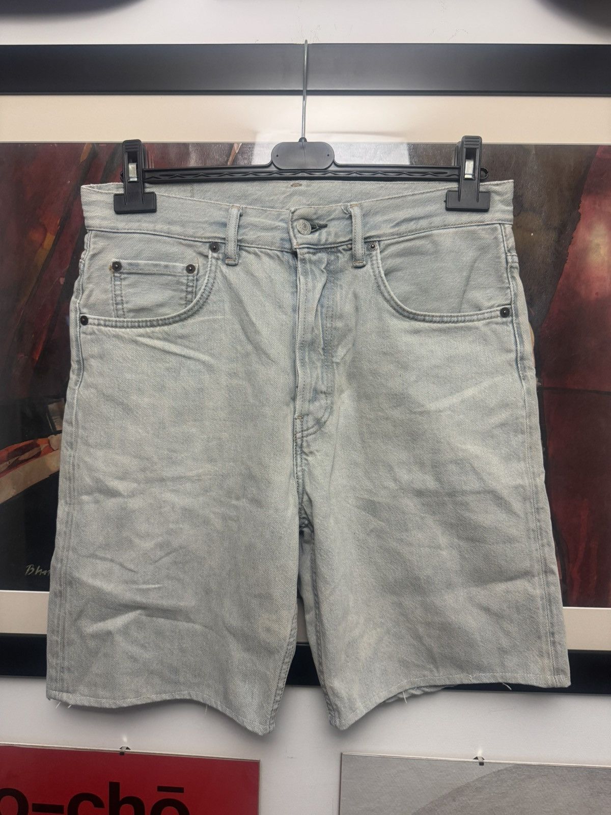 Acne Studios Denim Shorts Washed Blue Streetwear Jeans Rare