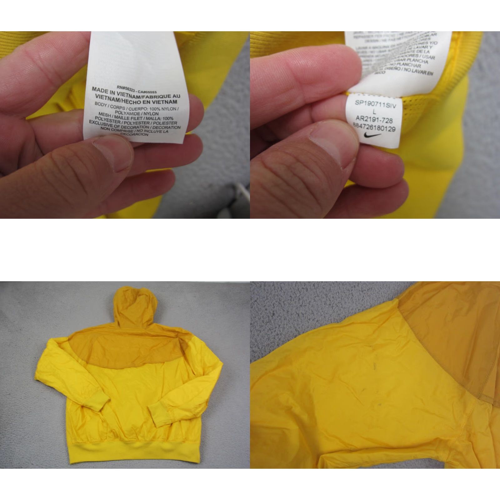 Nike Nike Windrunner Jacket Mens L Yellow Windbreaker Full Zip Hooded Outdoors Size US L / EU 52-54 / 3 - 8 Thumbnail
