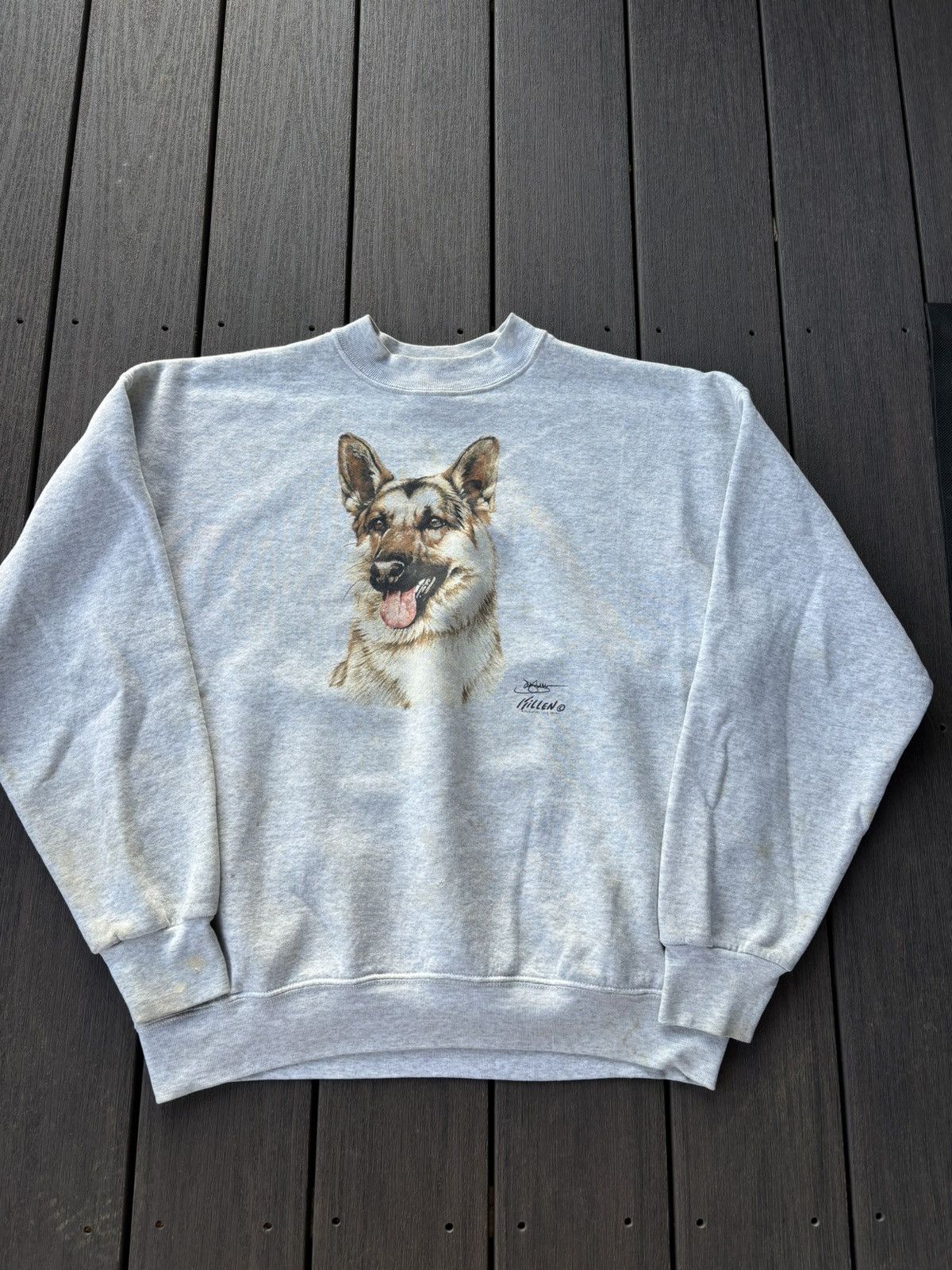 Vintage Vintage German Shepherd Size XL Grey Sweater Sweatshirt Size US XL / EU 56 / 4 - 1 Thumbnail