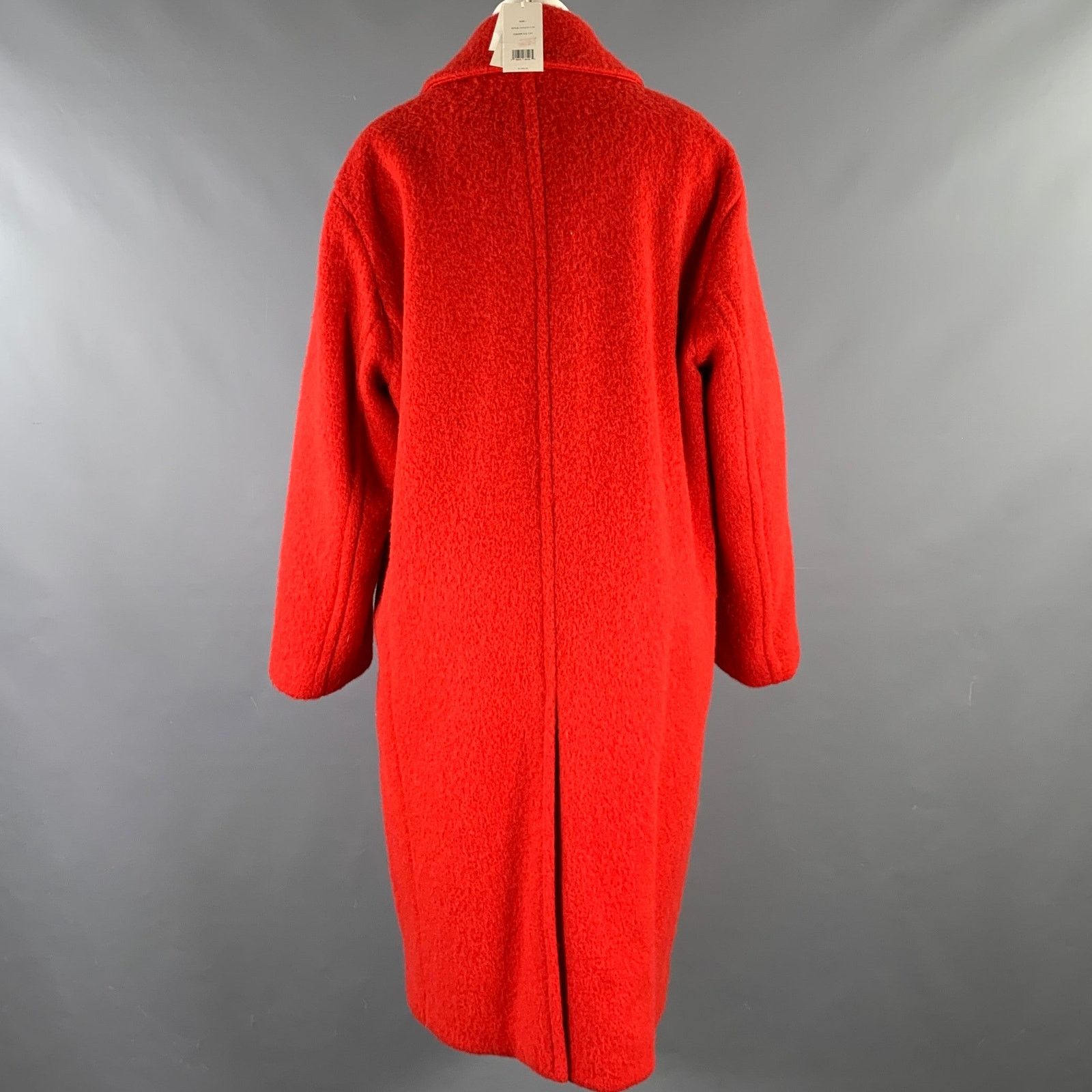 Vince VINCE Size L Red Alpaca Blend Textured Notch Lapel Coat Size L / US 10 / IT 46 - 4 Thumbnail