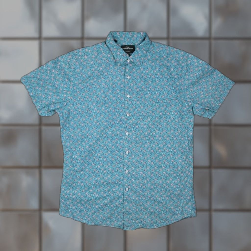 Rodd & Gunn VINTAGE? No, actually not vintage. Title: Rodd & Gunn Shirt Men XL Blue Floral Short Sleeve Button-Up AOP Birds Casual Workwear Size US XL / EU 56 / 4 - 1 Thumbnail