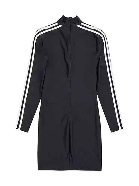 Adidas × Balenciaga o1w1db10824 Long Sleeve Mini Dress in Black/White Size S / US 4 / IT 40 - 2 Thumbnail