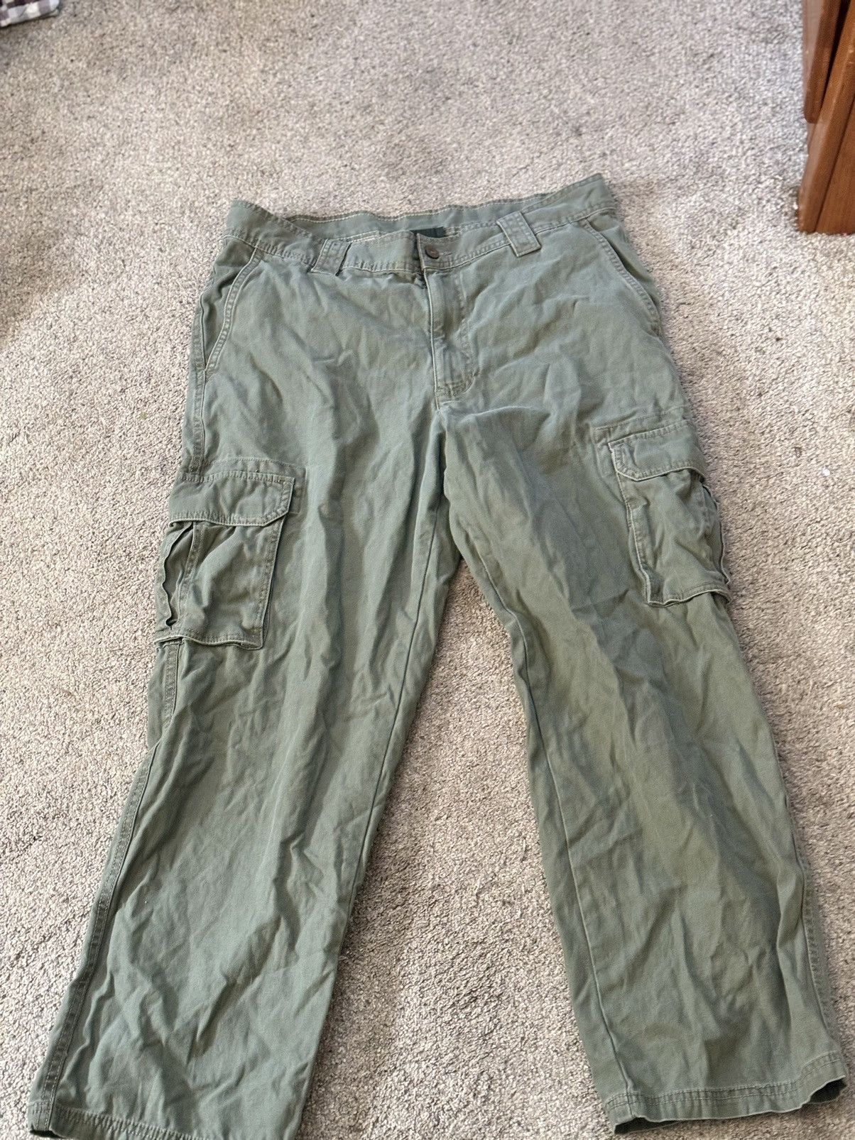 Vintage Navy Green baggy fit cargos 34/29 Size US 30 / EU 46 - 2 Thumbnail