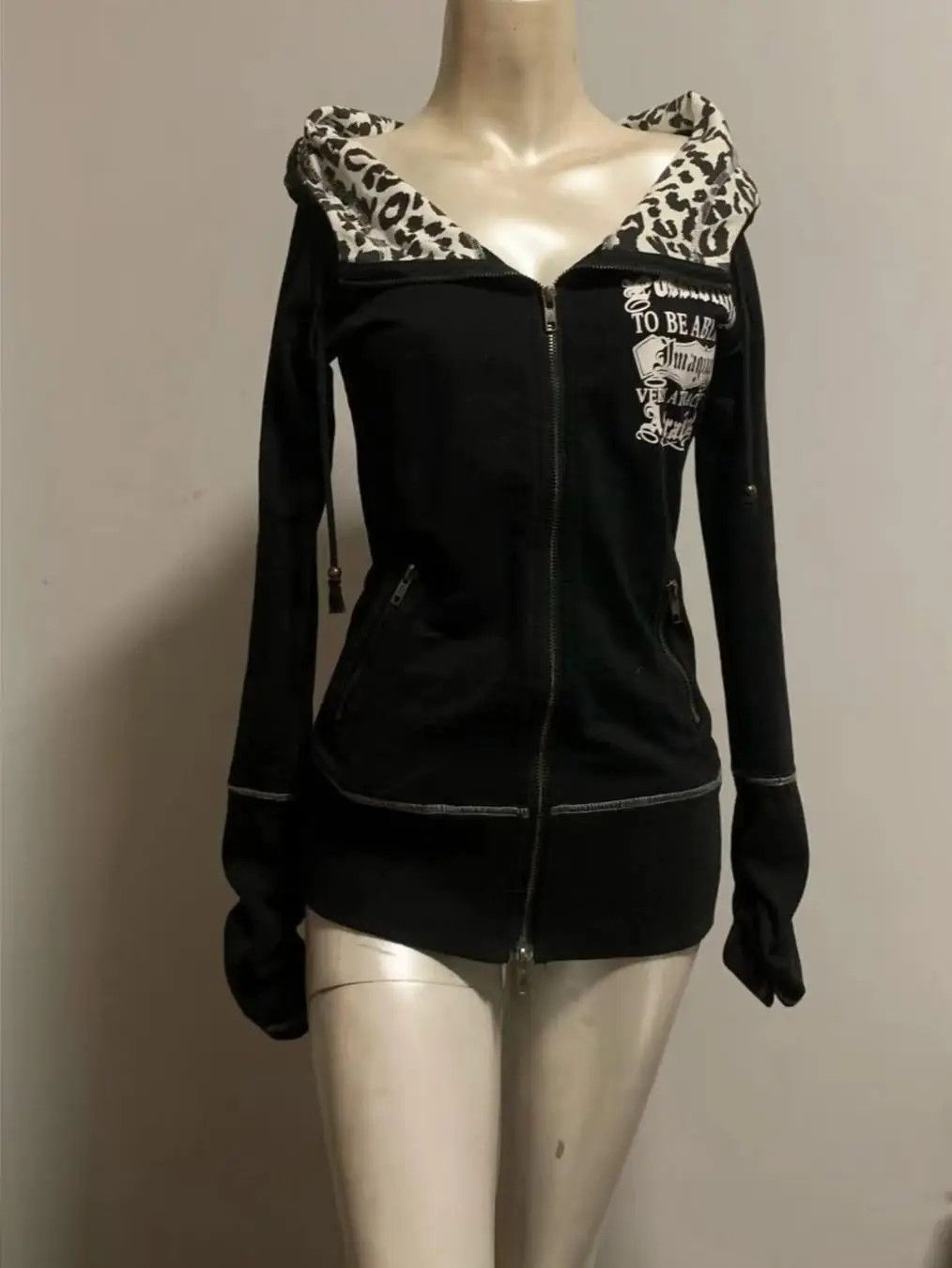 Japanese Brand × Vintage Slim Fit Versatile Leapord Printed Black Cardigan Size US M / EU 48-50 / 2 - 2 Thumbnail