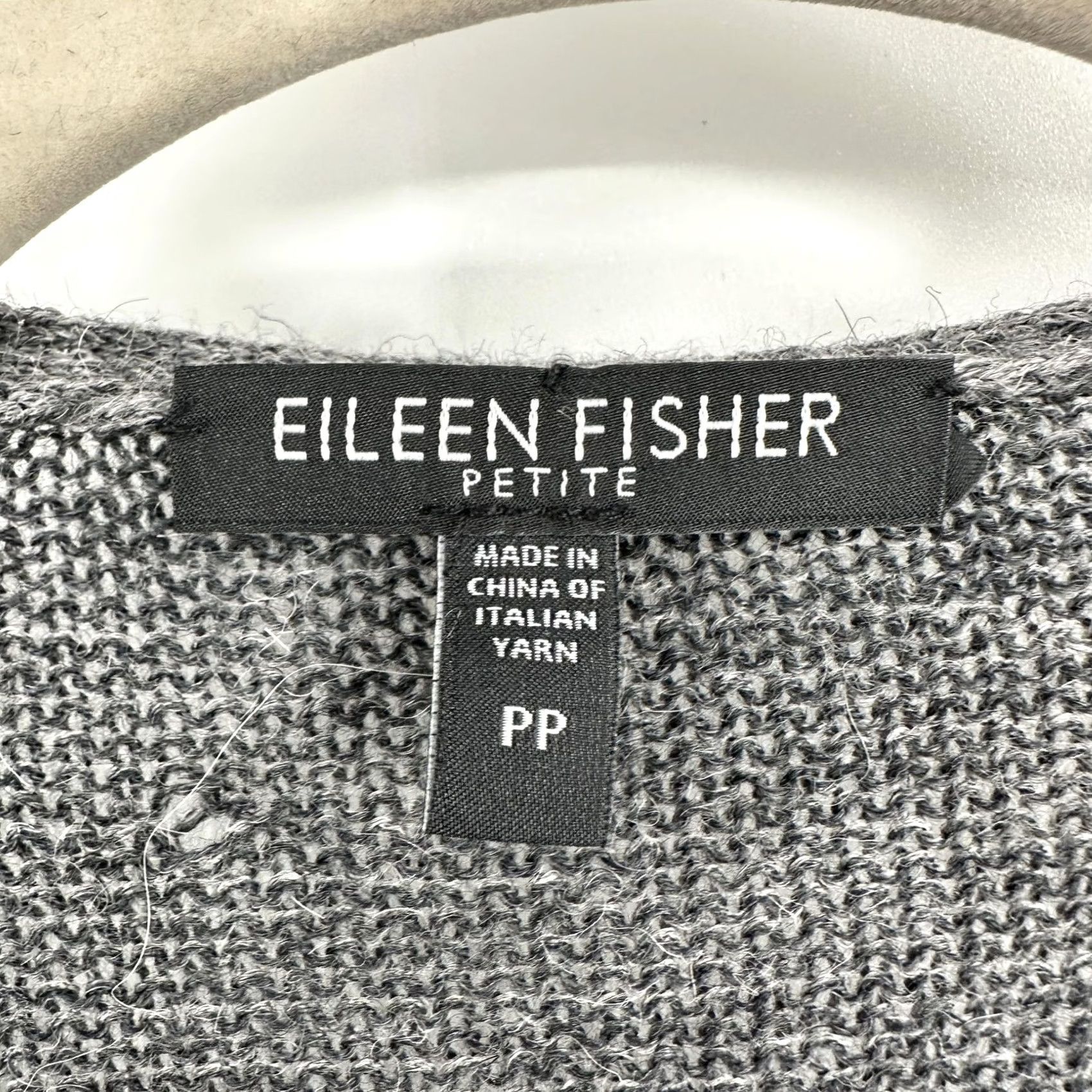 Eileen Fisher VINTAGE Eileen Fisher Sweater Womens Petite Extra Small Gray Open Front Lightweight Knit Size XXS / US 00 / IT 34 - 4 Thumbnail