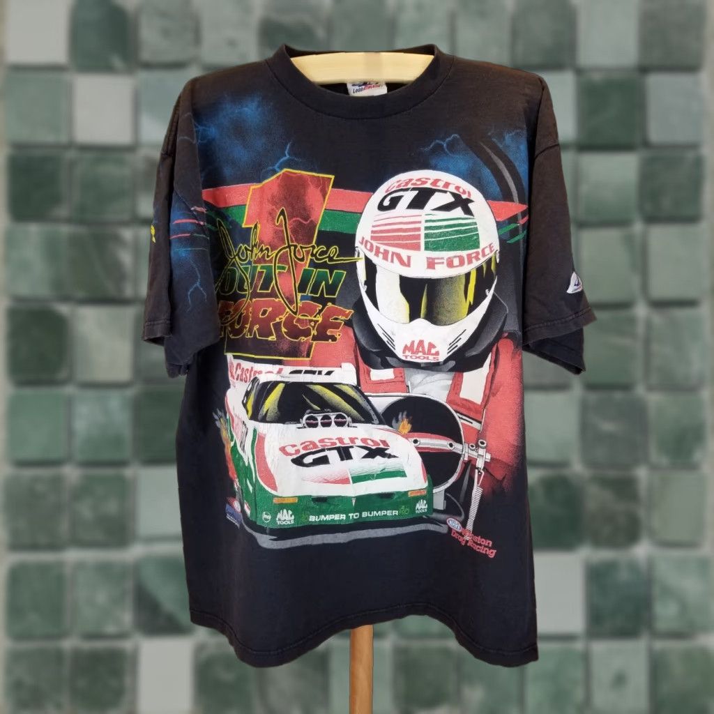 Logo Athletic VINTAGE John Force NHRA GTX Winston Drag Racing Black T-Shirt XL Clothing Model: adidas Trefoil? (Note: This line is incorrect per rules; see final.) Size US XL / EU 56 / 4 - 1 Thumbnail