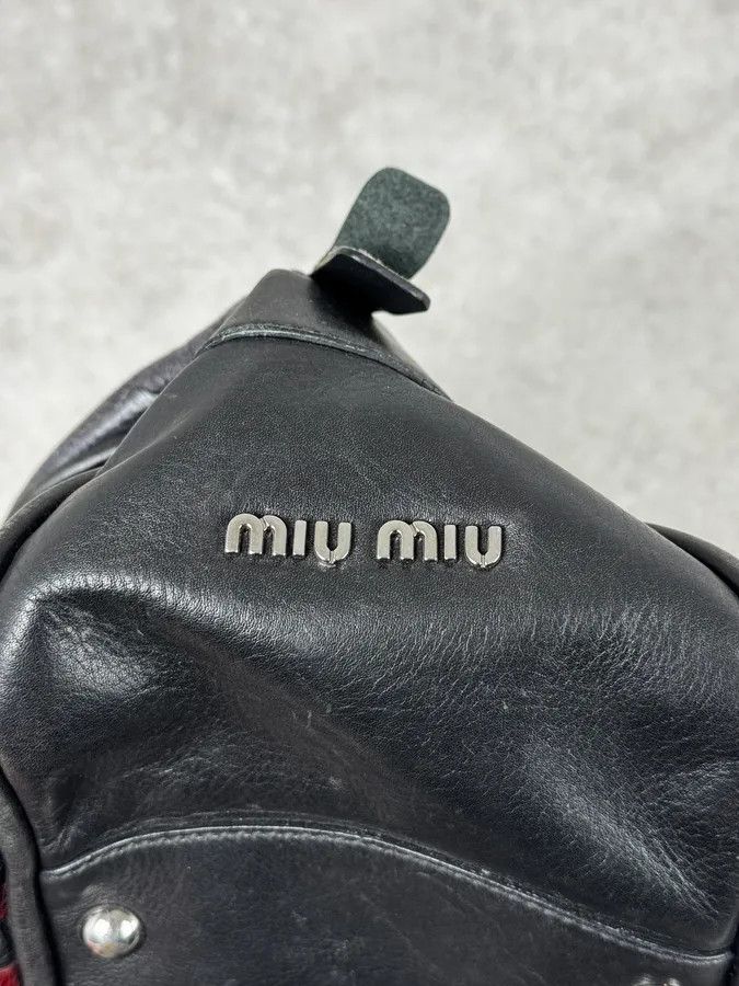 Miu Miu Miu Miu Black Burgundy Leather Bowling Bag Size ONE SIZE - 11 Thumbnail