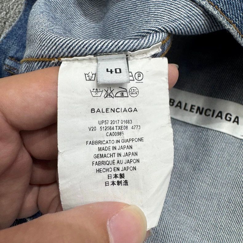 Balenciaga Balenciaga Green Double B Embroidered Logo Denim Jacket-250 Size US S / EU 44-46 / 1 - 3 Thumbnail