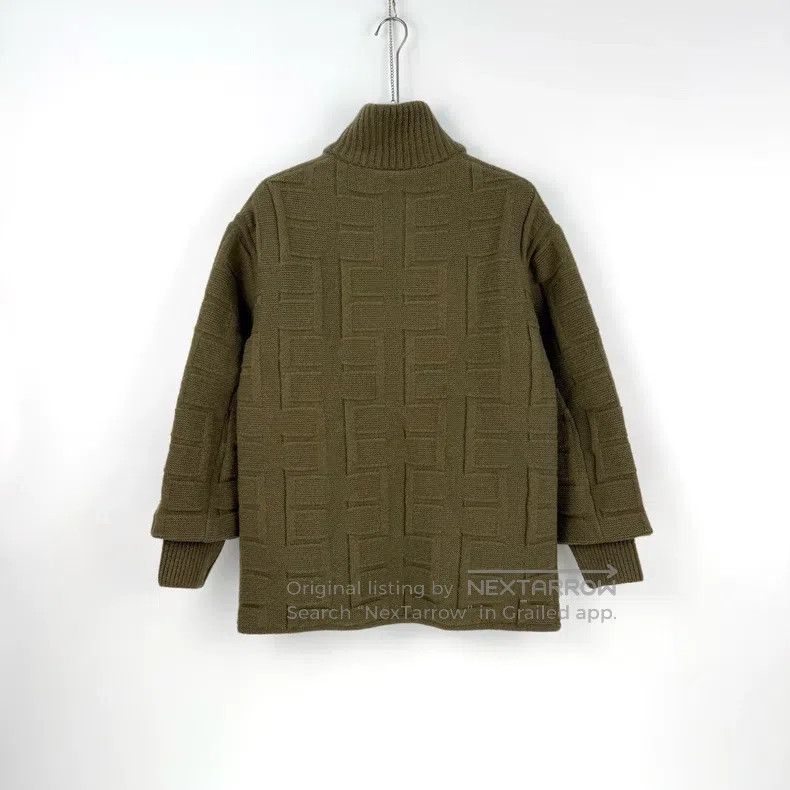 Hermes Hermes Olive Green Full Print Wool Knit Cotton Jacket Size XS / US 0-2 / IT 36-38 - 4 Thumbnail