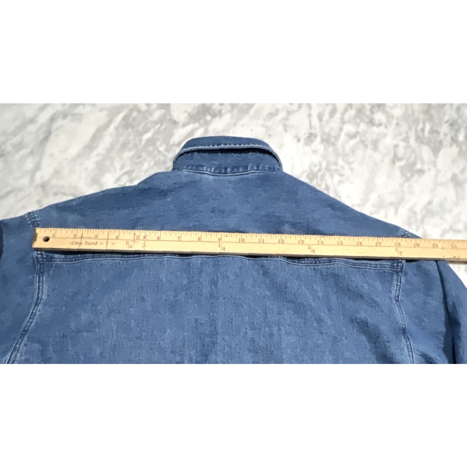 Van Heusen VAN HEUSEN Denim Shirt Women XS FOR HER Long Sleeve Button Front Cotton Blue Vtg Size XS / US 0-2 / IT 36-38 - 6 Thumbnail