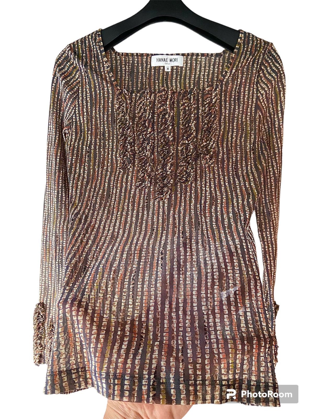 Hanae Mori HANAE MORI MESH TOP LONG SLEEVE Size US S / EU 44-46 / 1 - 2 Thumbnail