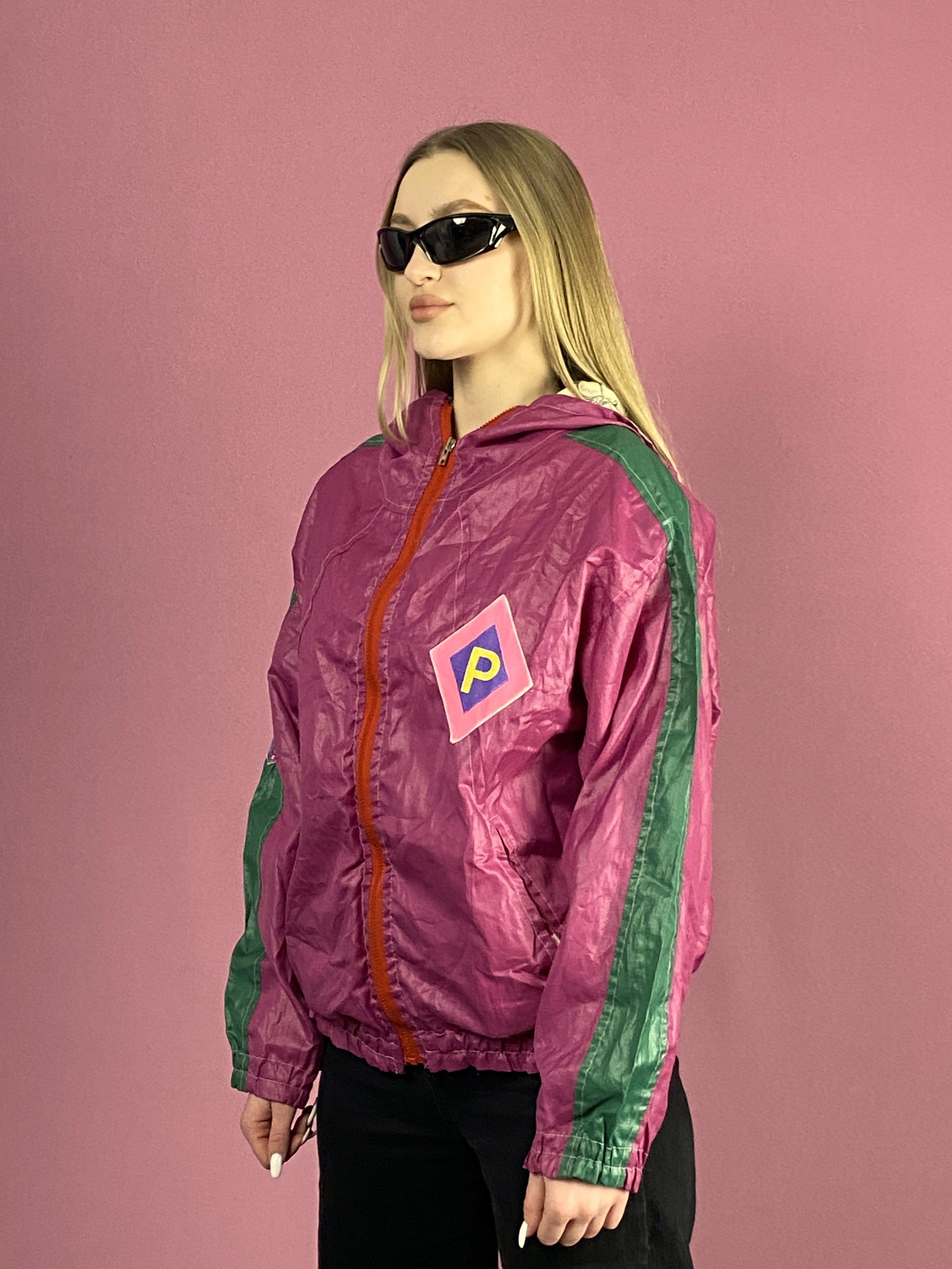 Vintage 90s Vintage Women's Hooded Windbreaker Jacket - M Size M / US 6-8 / IT 42-44 - 2 Thumbnail