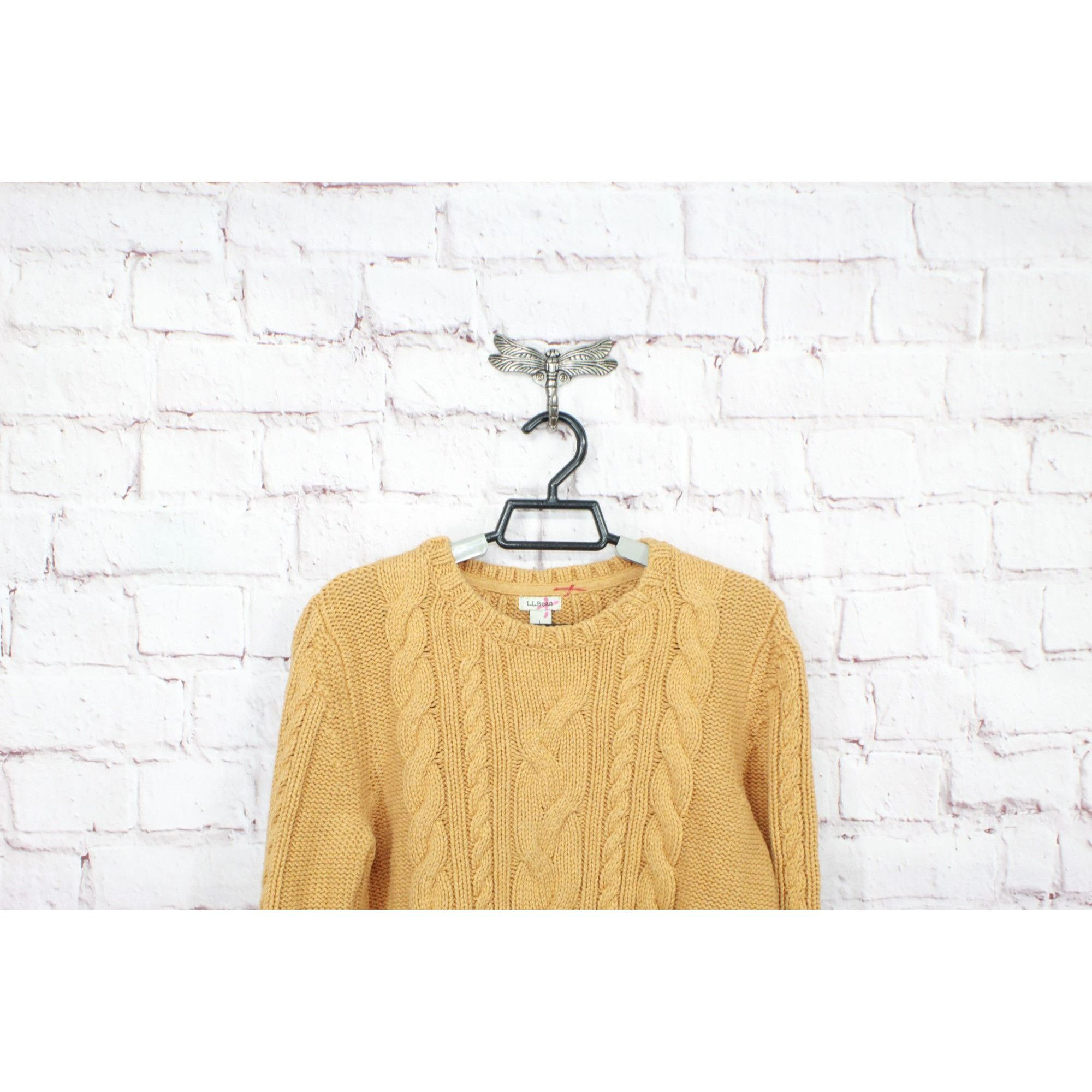 L.L. Bean LL Bean Women's Double L Cable Sweater Crewneck Size L / US 10 / IT 46 - 2 Thumbnail