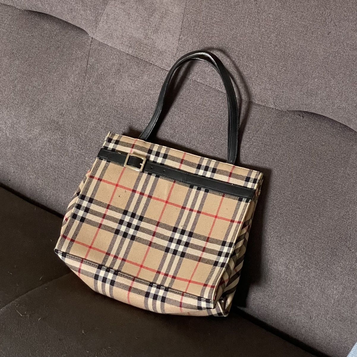 Burberry × Japanese Brand × Vintage ❗️ RARE Burberry Blue Label Nova Check Small Tote Size ONE SIZE - 1 Thumbnail