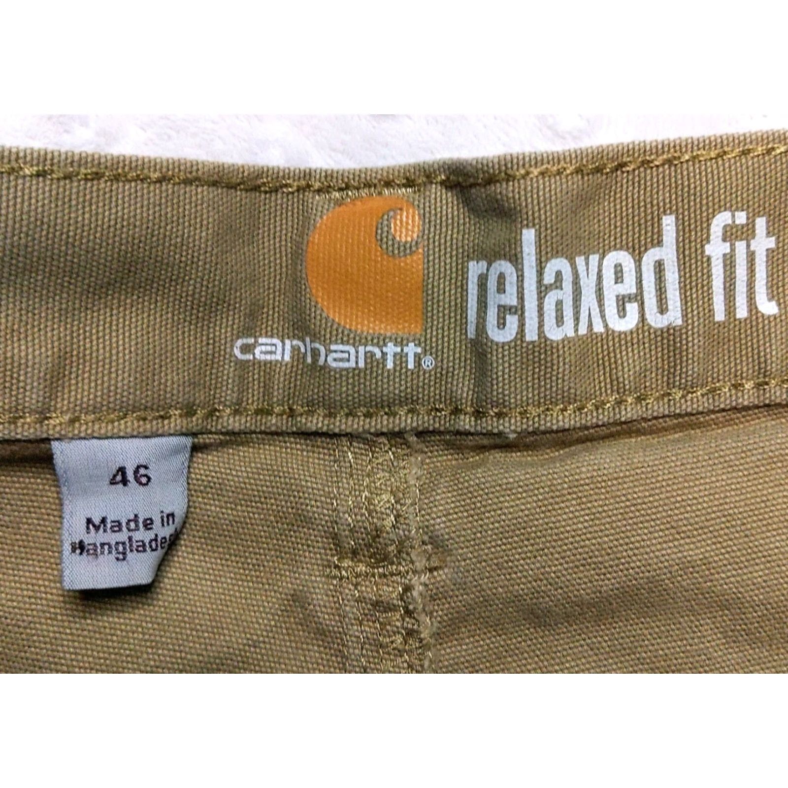 Carhartt Carhartt Shorts Mens 46 Khaki Relaxed Fit Canvas Work Utility Cargo Shorts Beige Cotton Canvas Cargo Pocket Zipper Button Casual Workwear Mens 46 Size US 30 / EU 46 - 4 Thumbnail