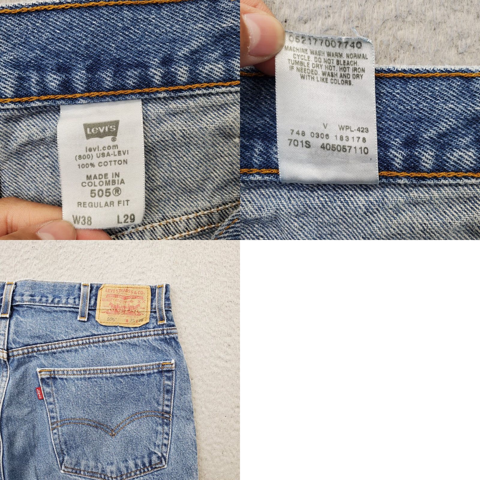Levi's Levi's 505 Jeans Mens 38x29 Blue Denim Medium Wash Straight Leg Regular Fit Casual Size US 38 / EU 54 - 8 Thumbnail