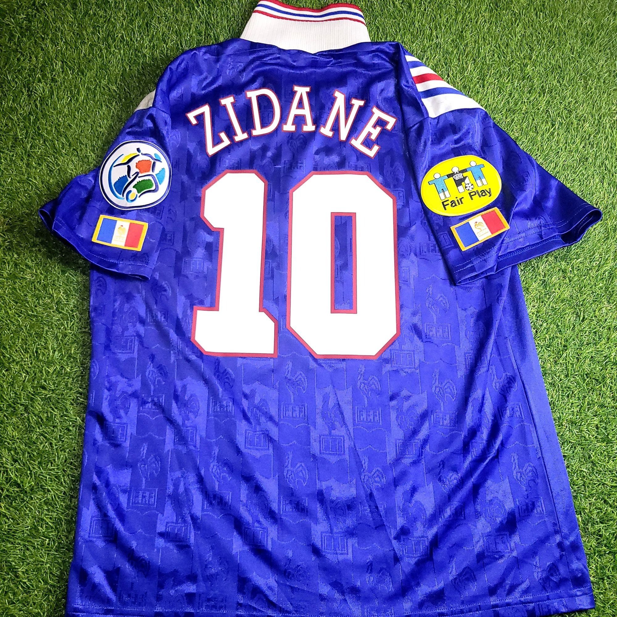 Adidas Zidane France Adidas 1996 EURO CUP Soccer Jersey Shirt L Size US L / EU 52-54 / 3 - 1 Thumbnail