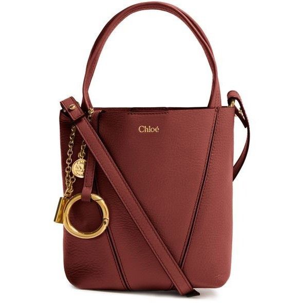 Chloe Small Spin Brunet Pink Grained Leather Tote Handbag Ne