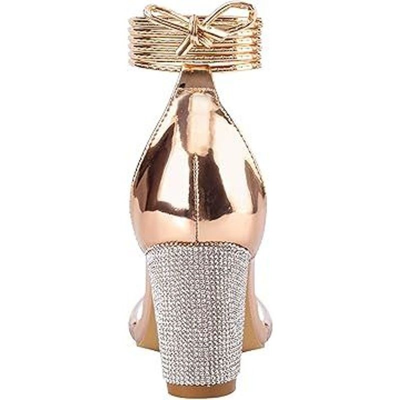Other NEW Women's EU 41.5/US 11.5 Open Toe Lace Rhinestone Heels Size US 11.5 / IT 41.5 - 5 Thumbnail