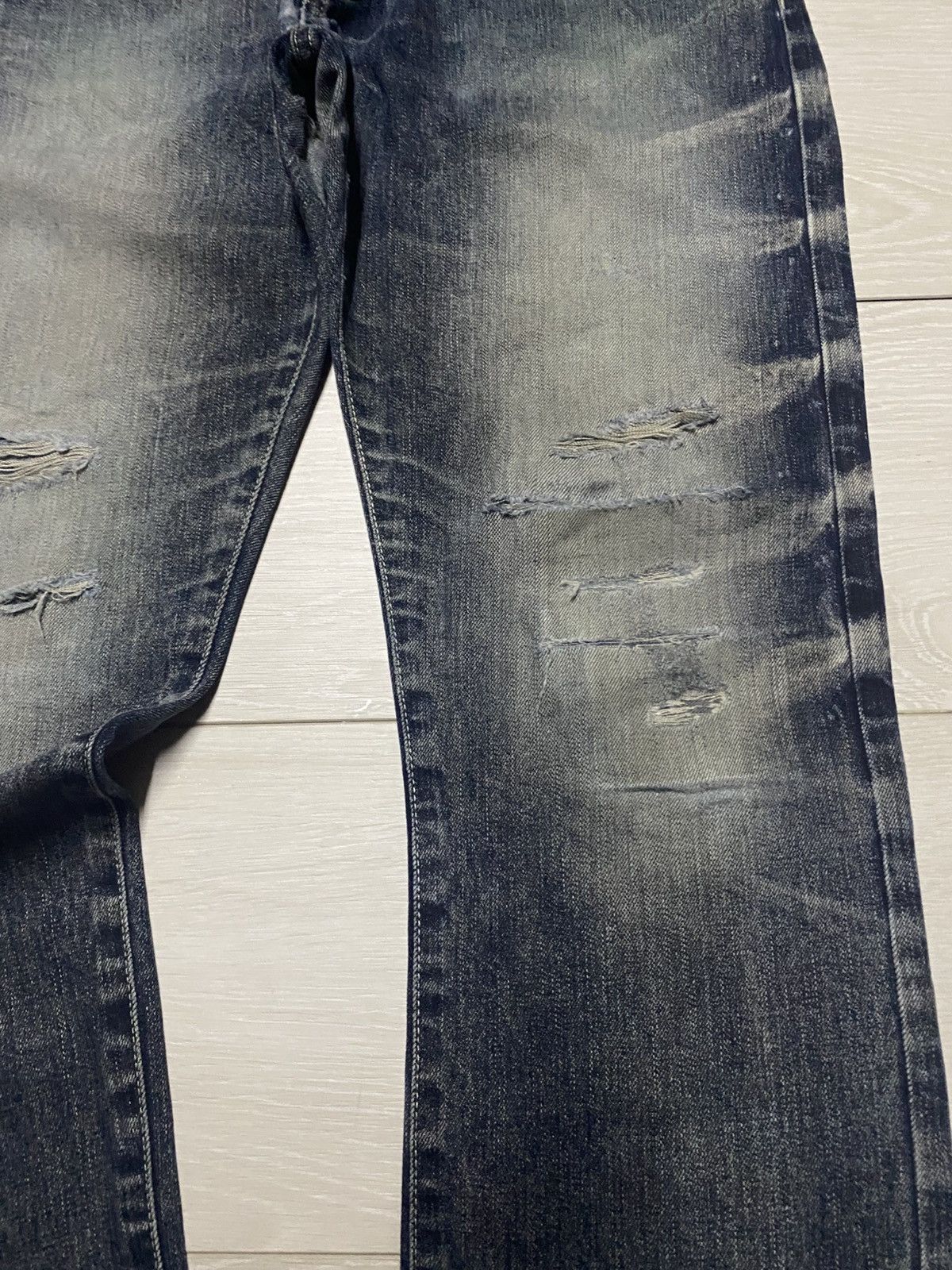 Tornado Mart Vintage Tornado Mart Faded Distressed Repair Skinny Jeans Size US 31 - 6 Thumbnail