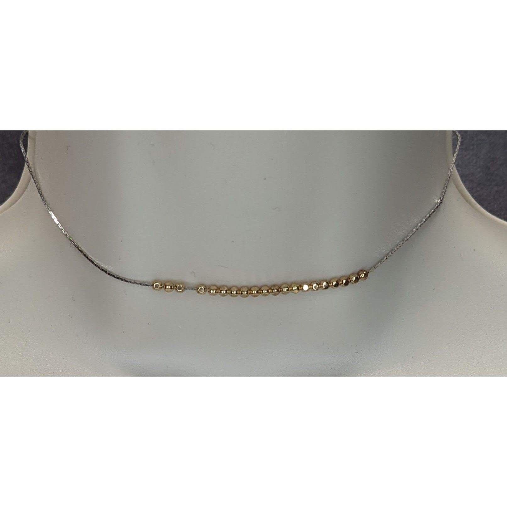 Other Minimalist Modern Gold Tone Bead & Silver Tone Chain Choker Size ONE SIZE - 1 Thumbnail