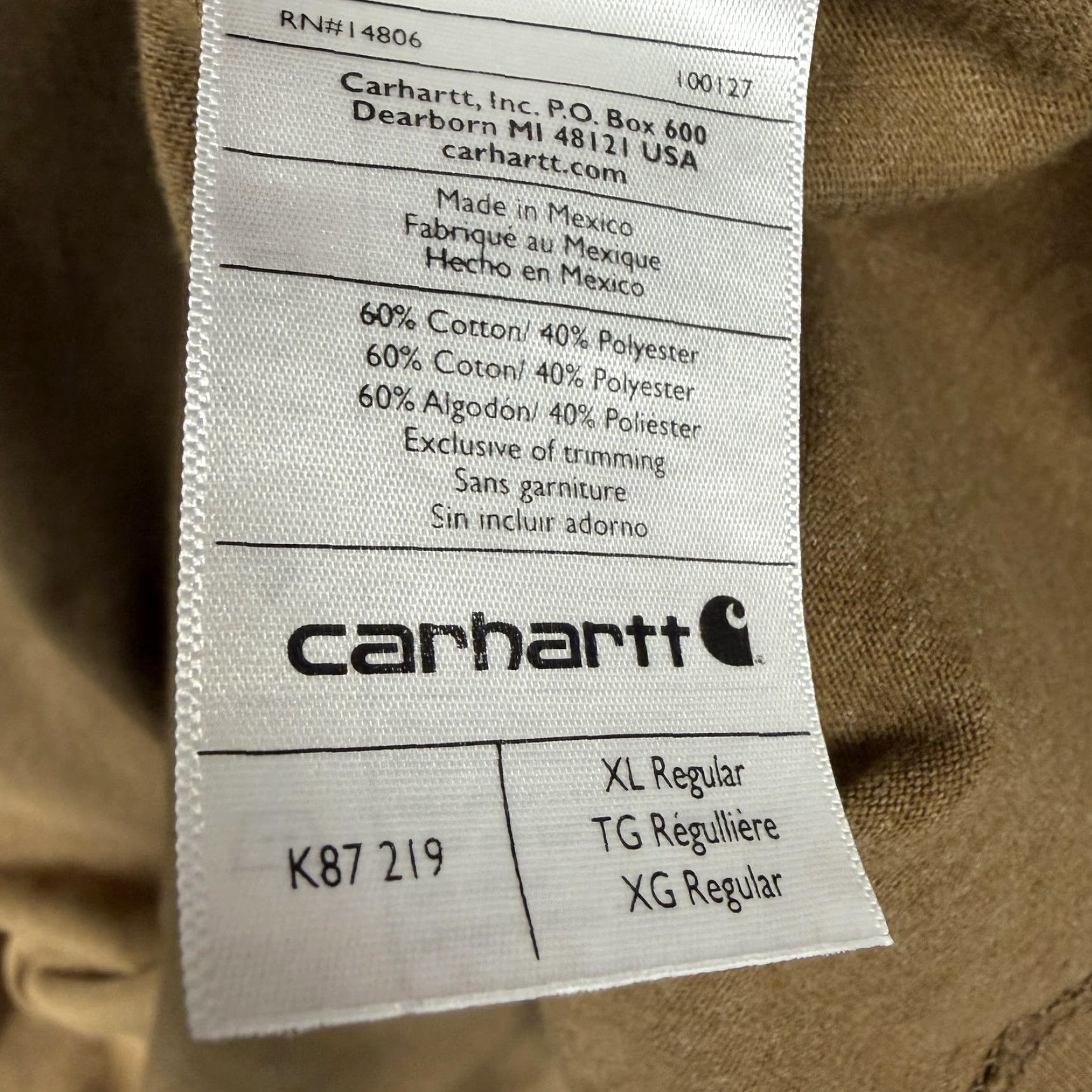 Carhartt Carhartt Shirt Mens XL Brown Heavyweight Pocket Tee Original Fit K87 Workwear Size US XL / EU 56 / 4 - 6 Thumbnail