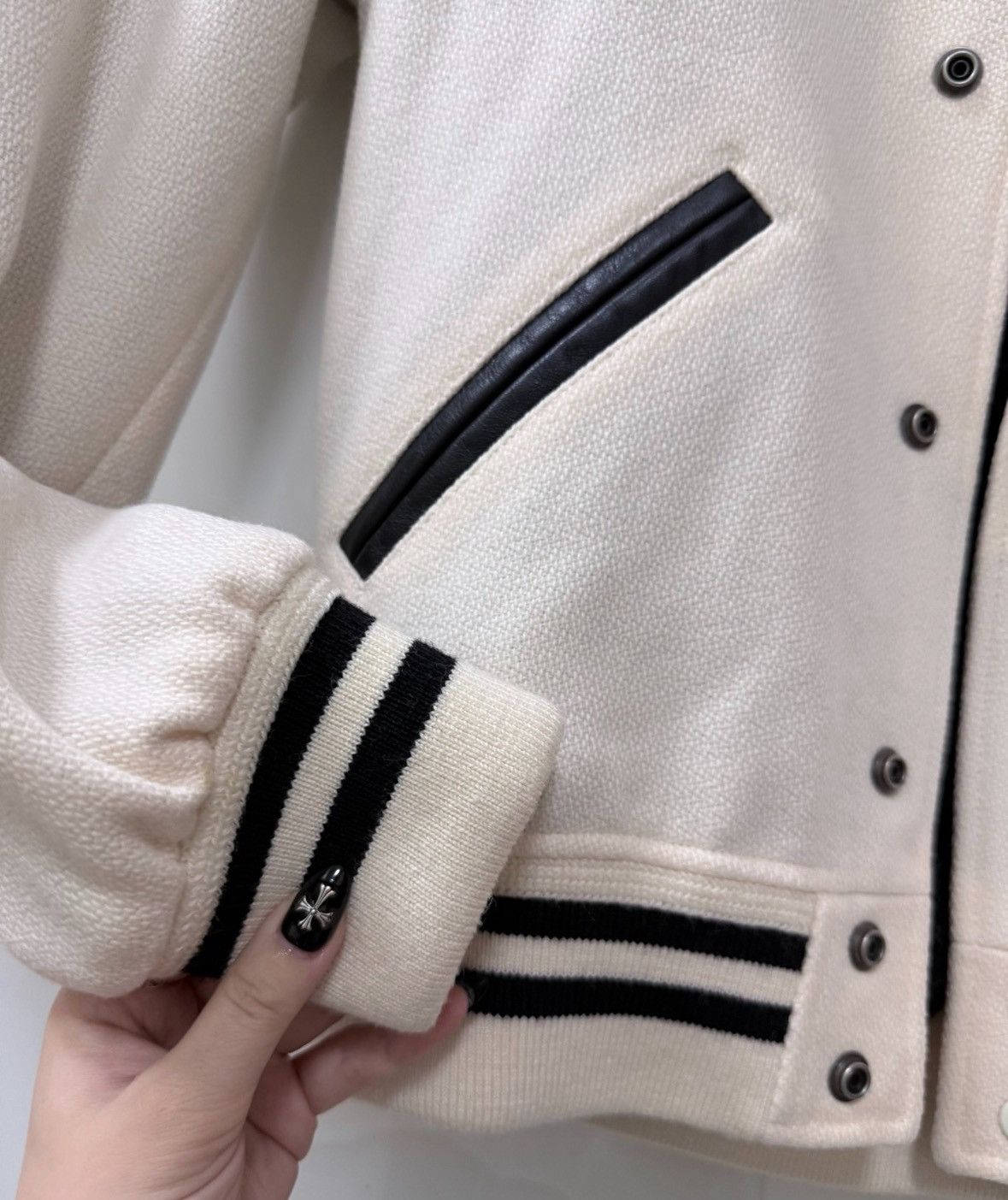 Saint Laurent Paris Saint Laurent Paris 22fw white wool patchwork Teddy jacket Size US S / EU 44-46 / 1 - 5 Thumbnail