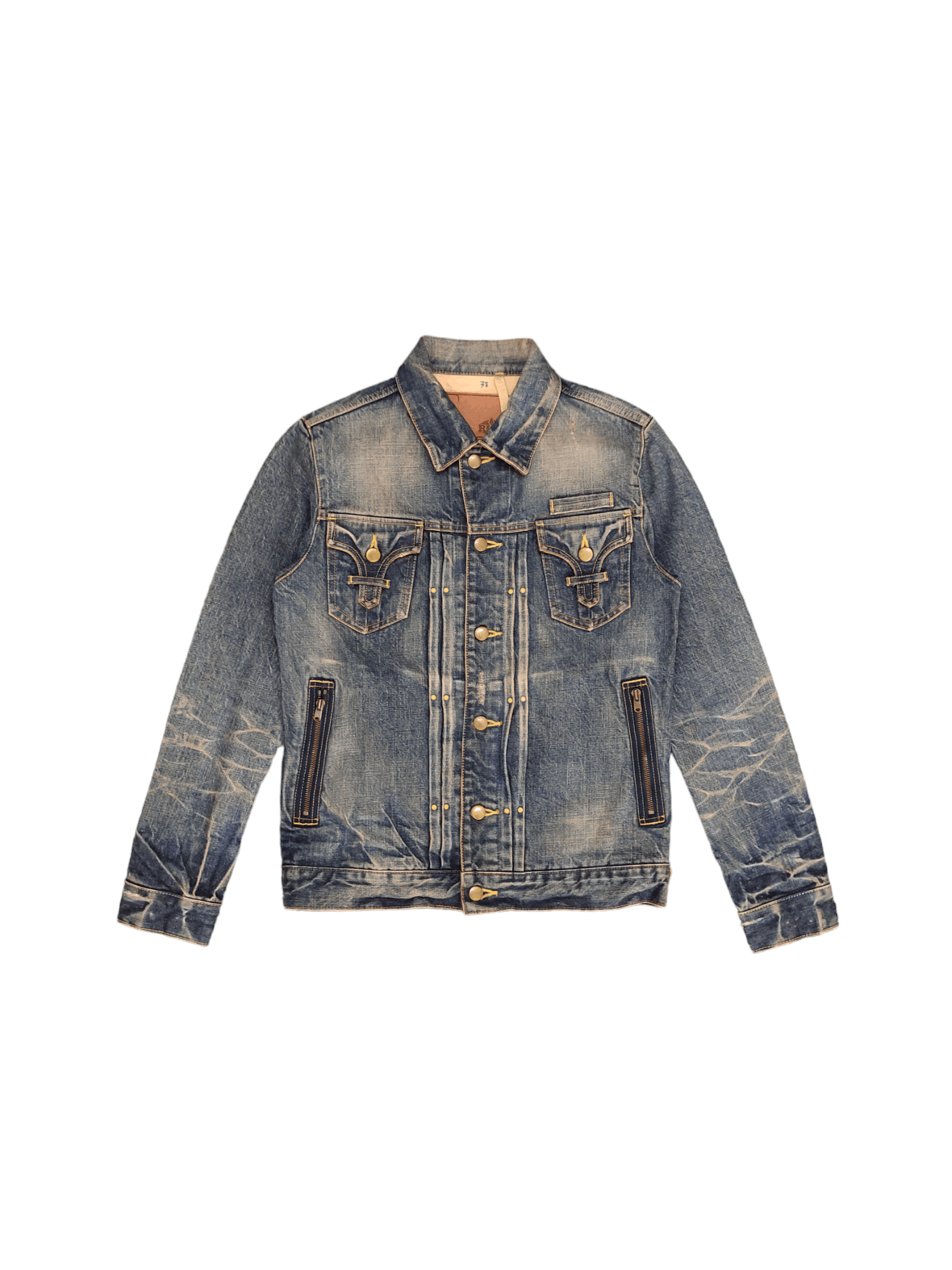If Six Was Nine Rico Japan Double Pocket Distress Faded Denim Jacket Size US M / EU 48-50 / 2 - 2 Thumbnail