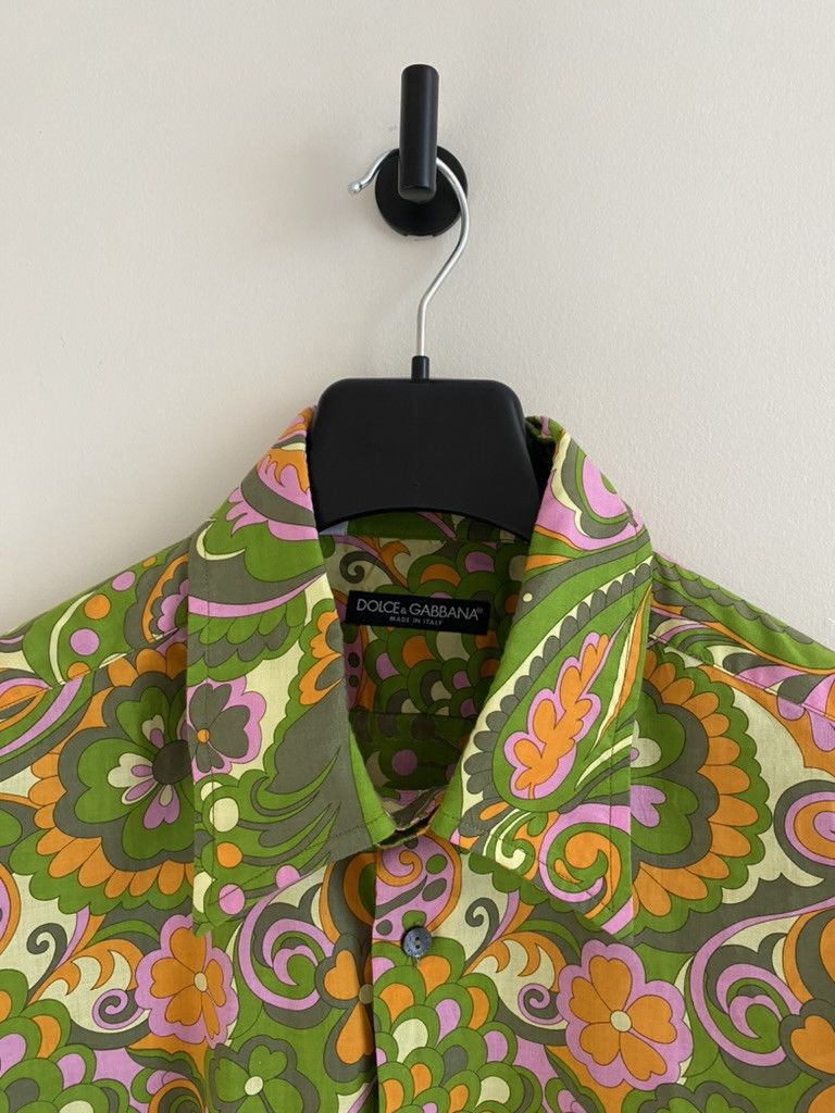 Dolce & Gabbana Green Paisley Long Sleeve Button Up Shirt EU 44 Size US S / EU 44-46 / 1 - 2 Thumbnail