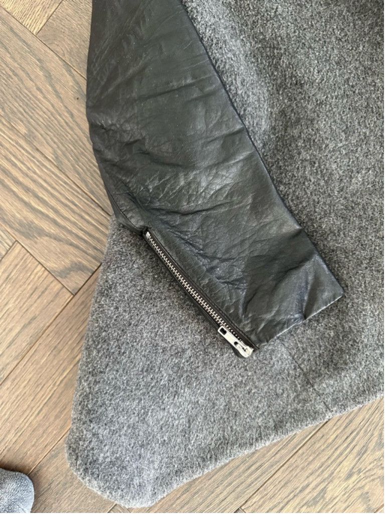 Theory Theory Wool Blend Jacket Size M Gray with Leather Sleeves Size L / US 10 / IT 46 - 5 Thumbnail