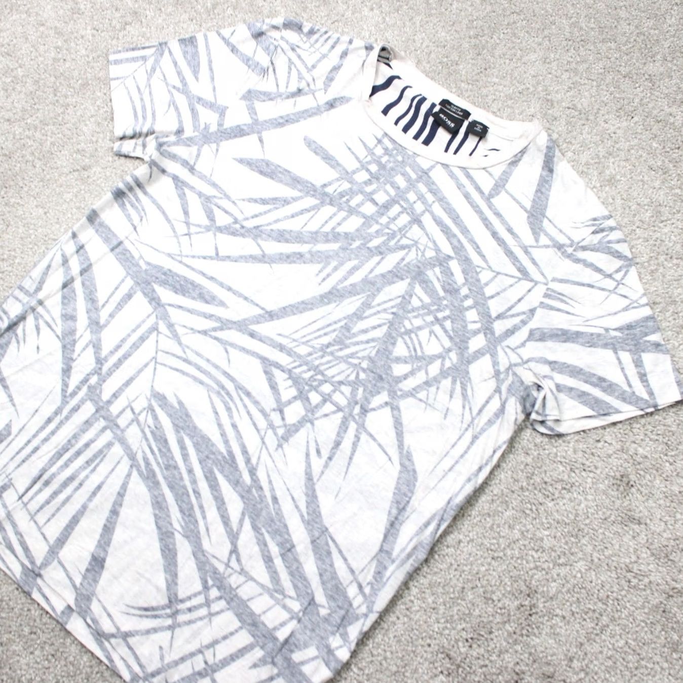Hugo Boss HUGO BOSS Shirt Mens Large White/Black Slim Fit Cotton- Linen Short Sleeve Size US L / EU 52-54 / 3 - 3 Thumbnail