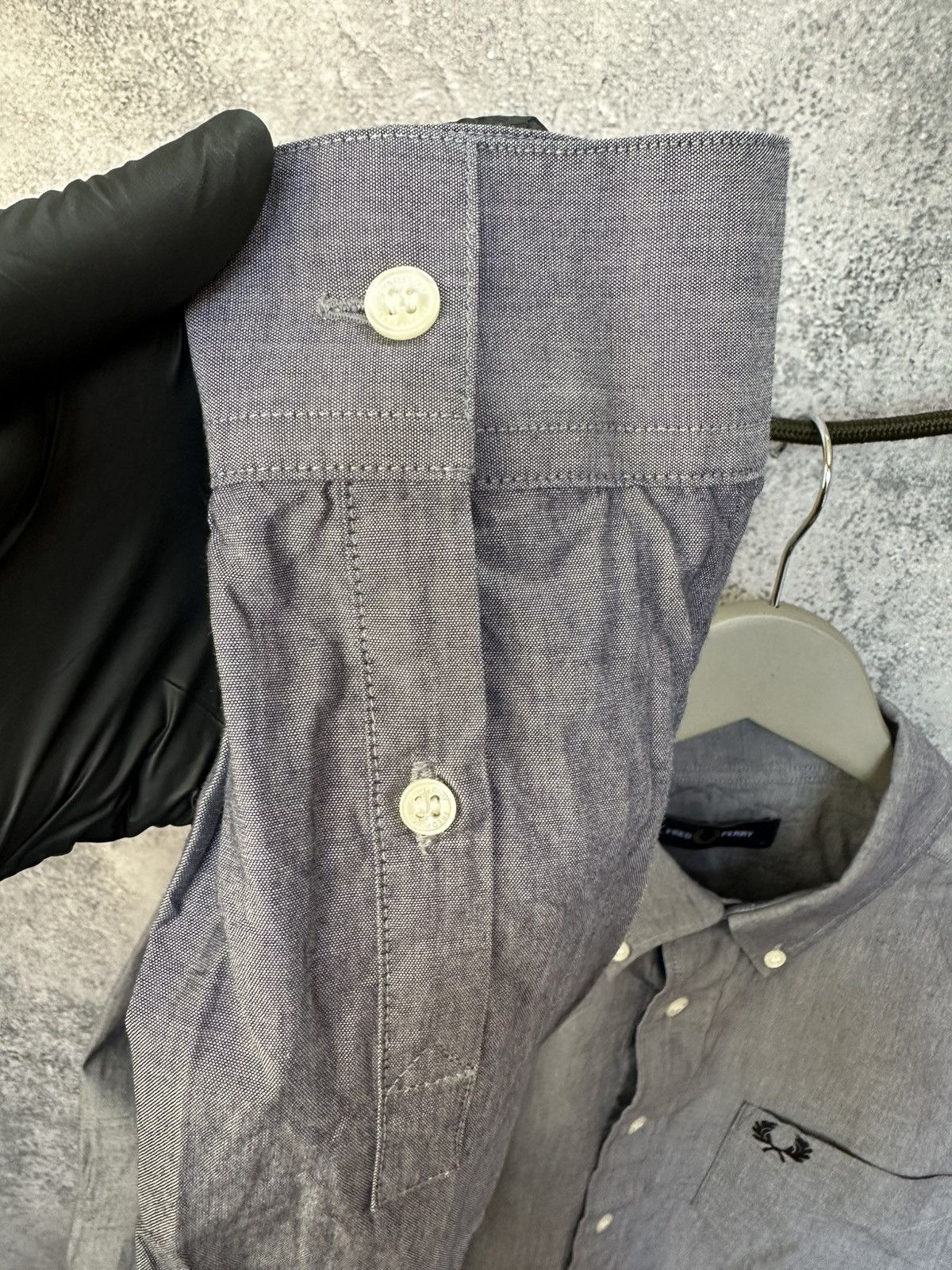 Designer × Fred Perry Fred Perry Shirt Button Up Gray Long Sleeve Oxford Pocket Size US M / EU 48-50 / 2 - 10 Thumbnail