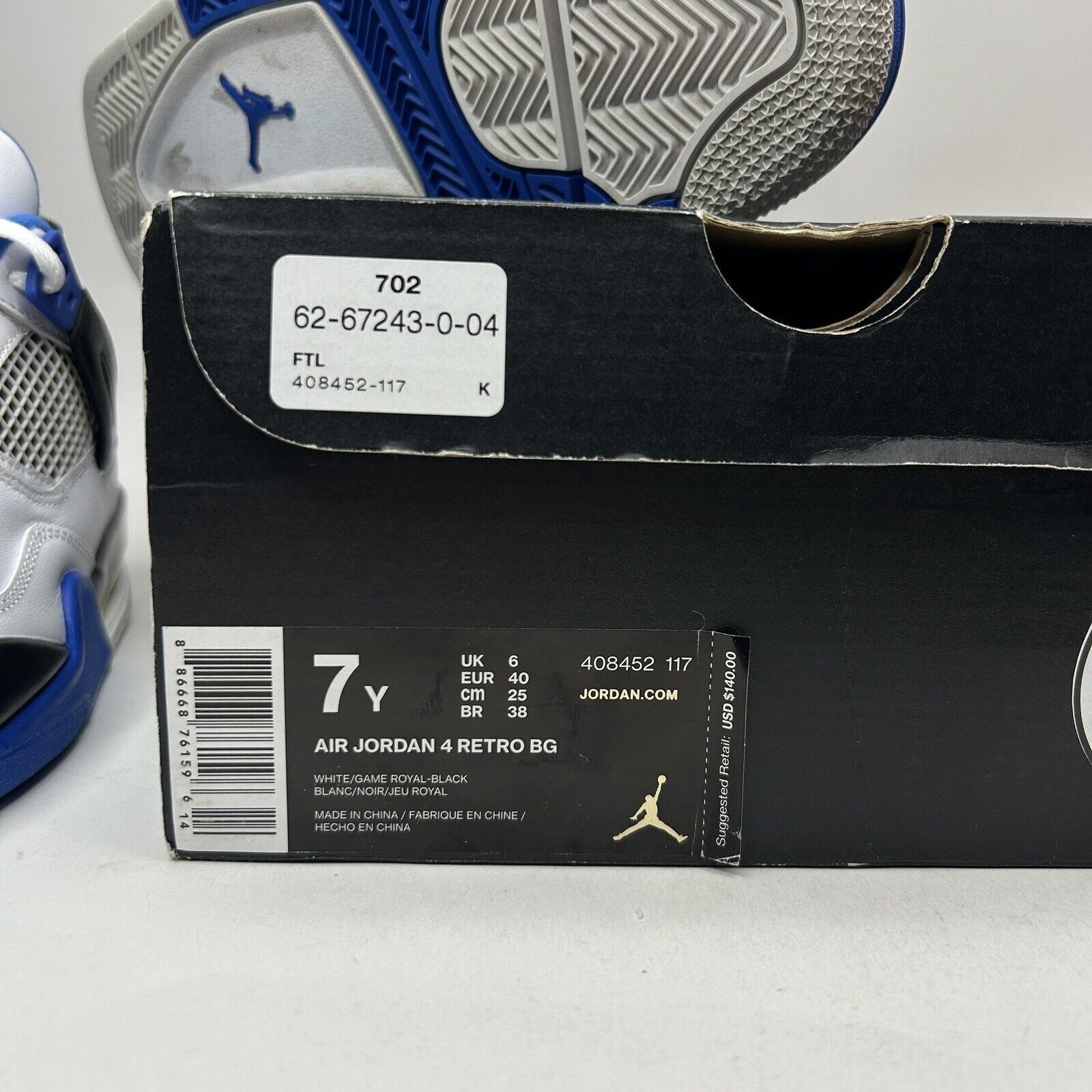 Jordan Brand Nike Air Jordan 4 Retro BG “Motorsport” 2023 Size US 8.5 / IT 38.5 - 8 Thumbnail